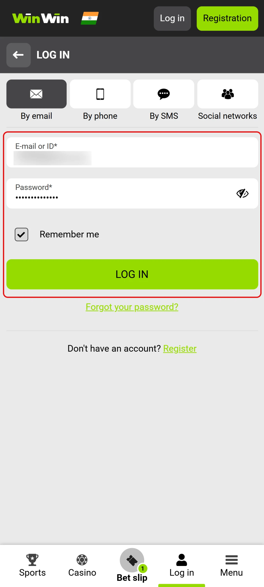 Perform a WinWin login to access your account and start betting online.