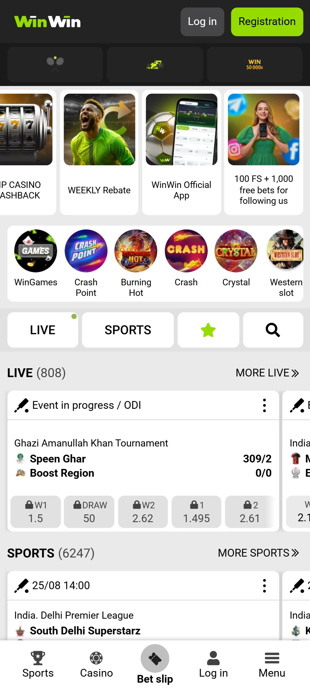 Visit the official WinWin website or open the mobile app to start.