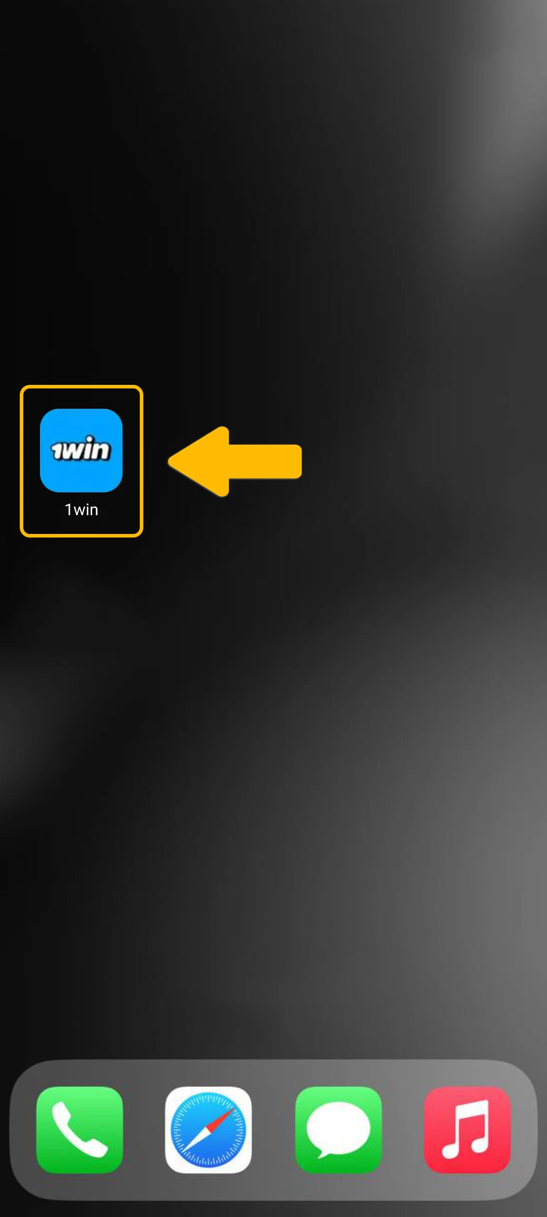Twin app installed: Home screen shortcut to launch the 1win mobile app instantly after setup.