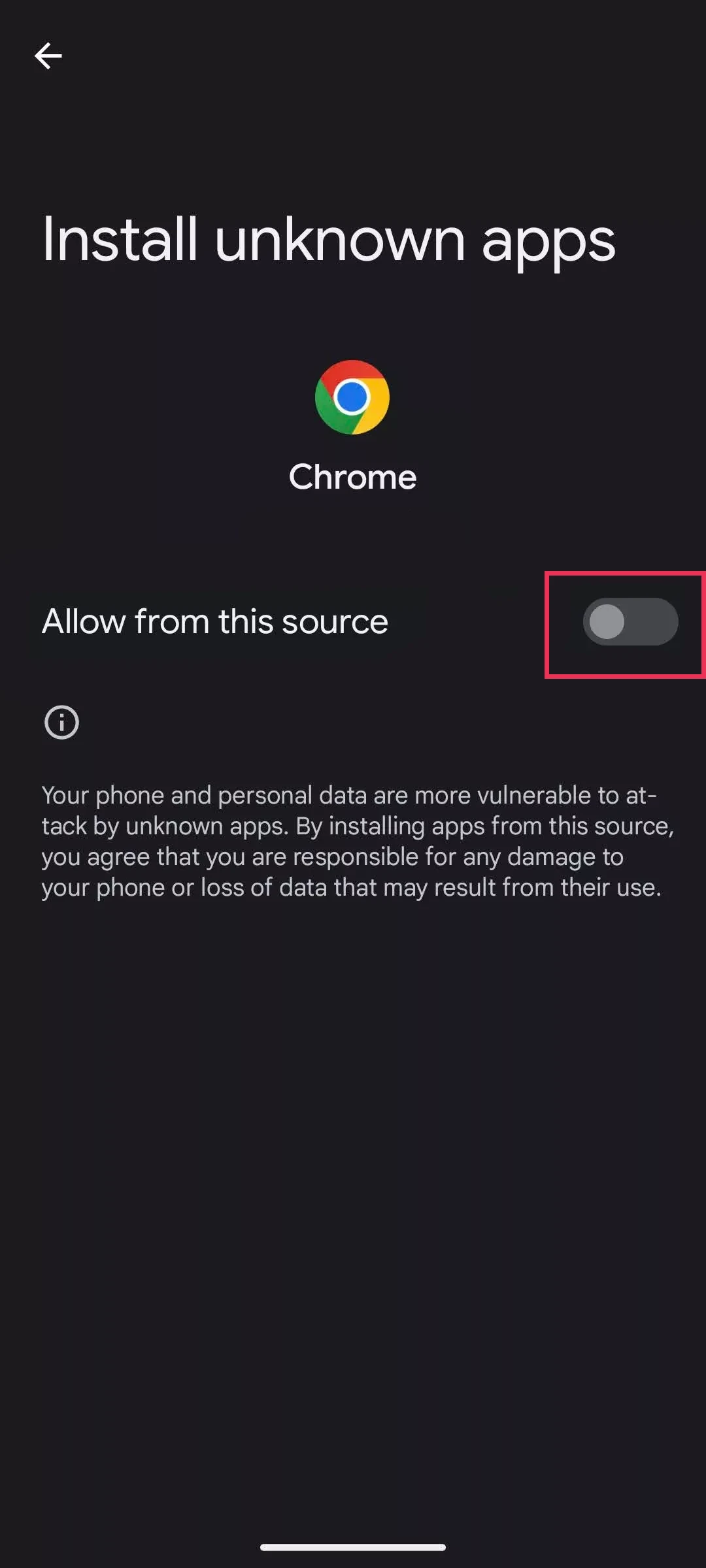 Enable unknown sources to complete the Batery App download successfully.