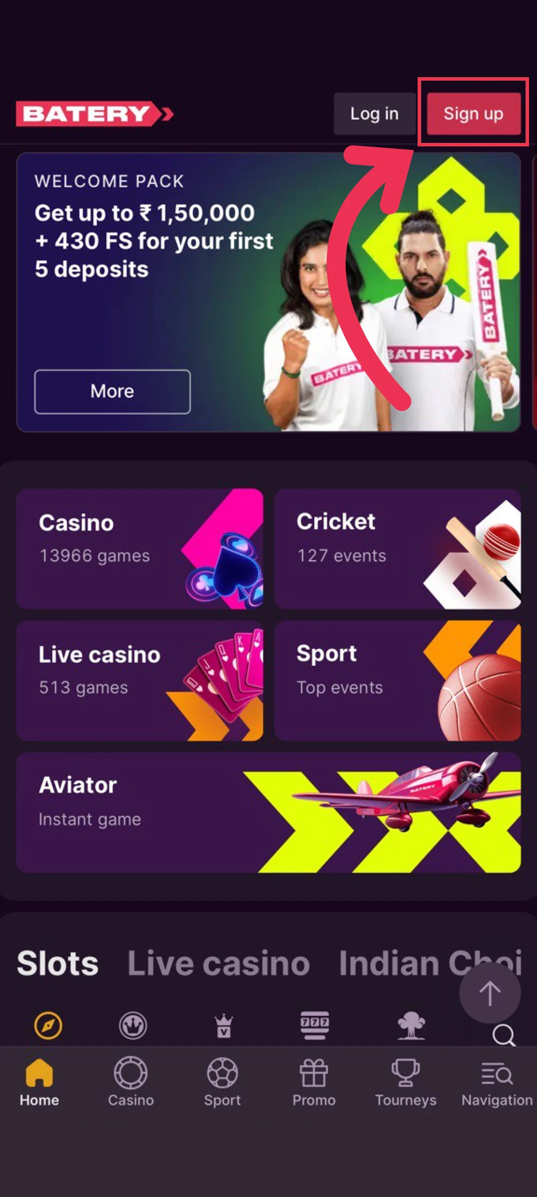 Click the Join Now button to start Batery App registration.