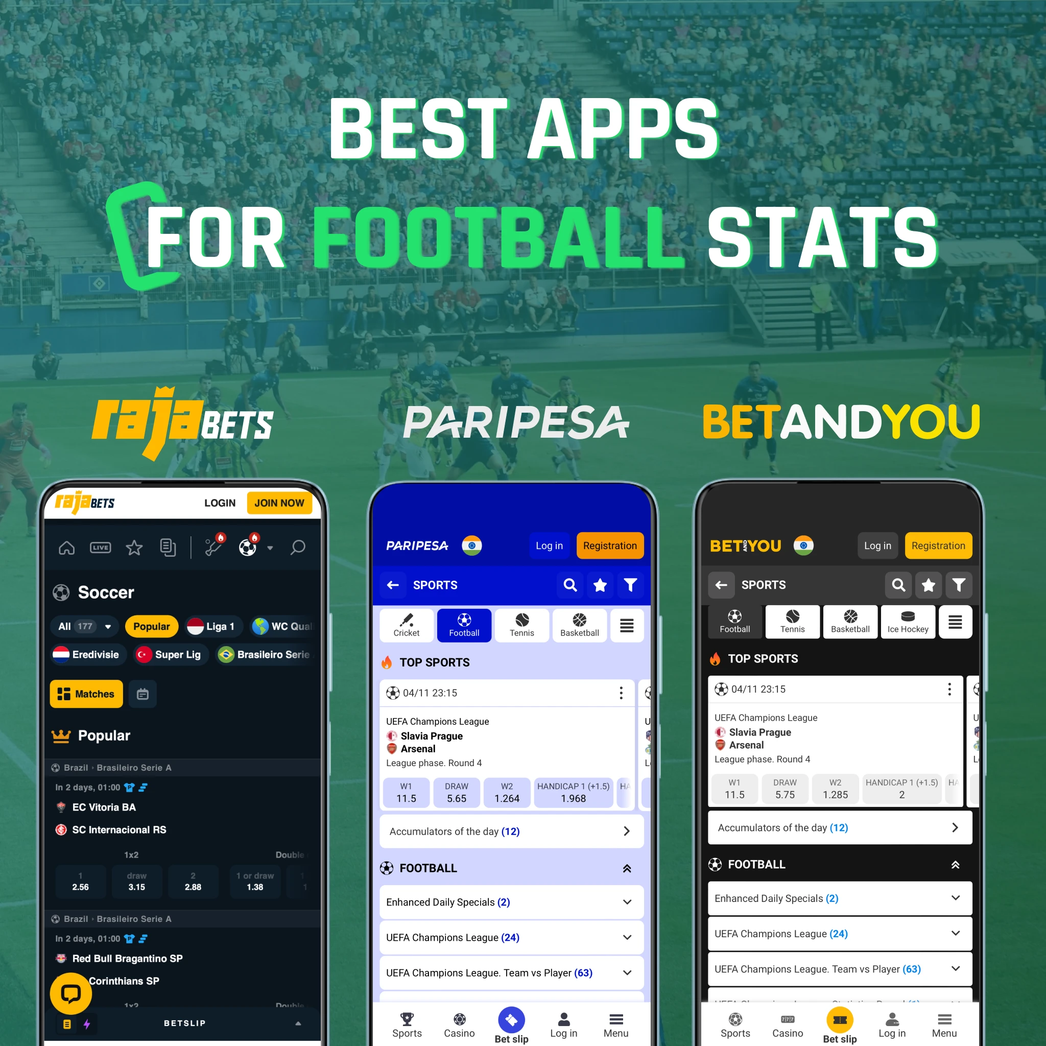 Top 3 football statistics platforms India 2026 - Betandyou historical depth, Paripesa predictive xG, Rajabets form tracking, all data-driven betting