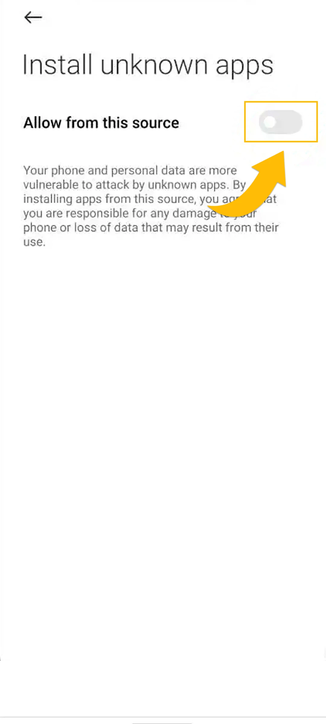 Enable unknown sources in settings to install the Betandyou betting app.