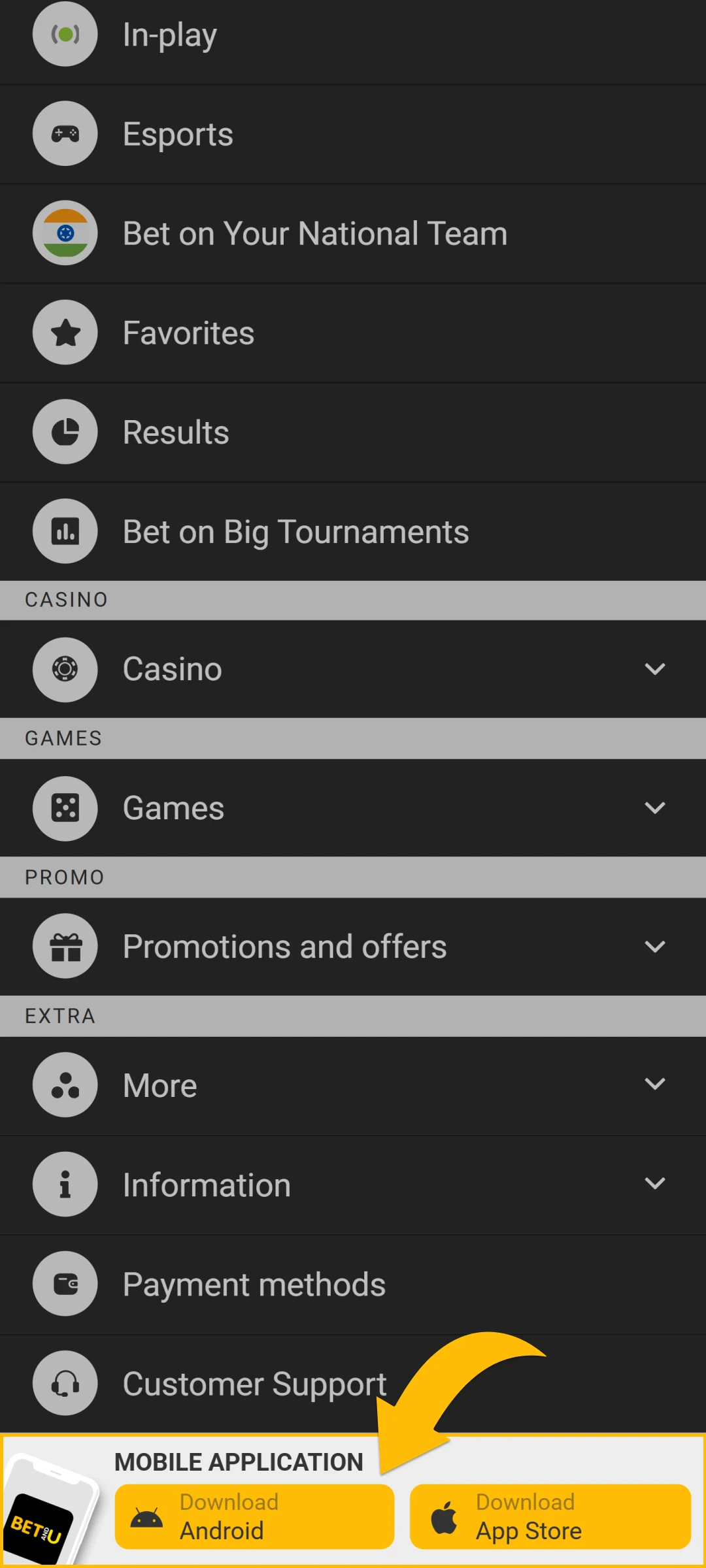 Download the Betandyou APK file for Android to start mobile betting.
