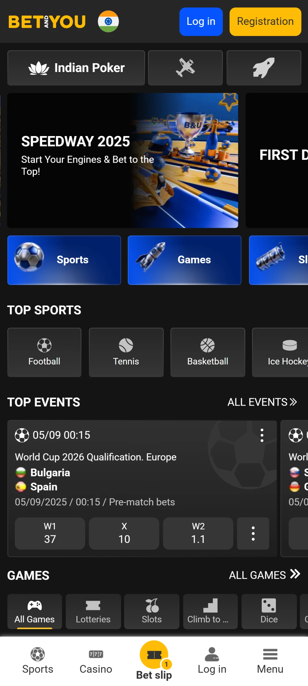 Visit the official Betandyou website and log in to your betting account.