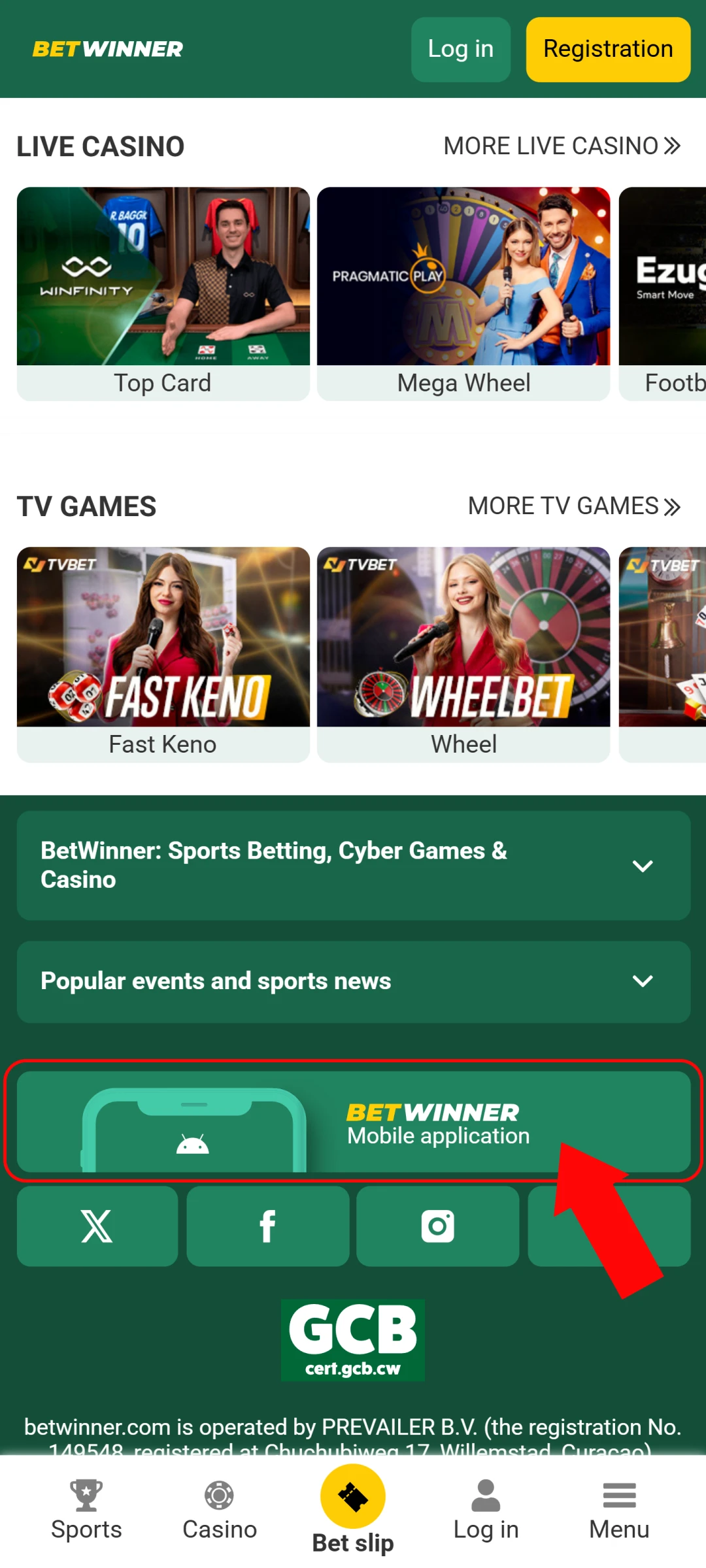 Find the Android download link for the Betwinner App now.