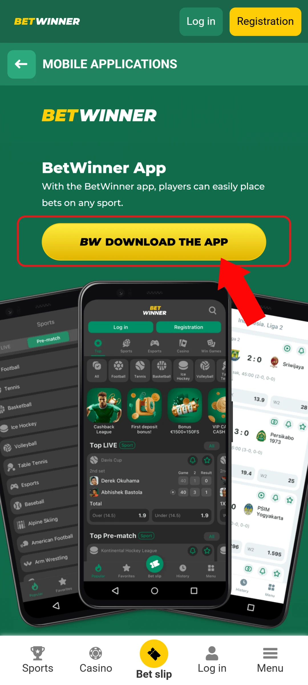 Get the Betwinner App APK file for your Android device today.