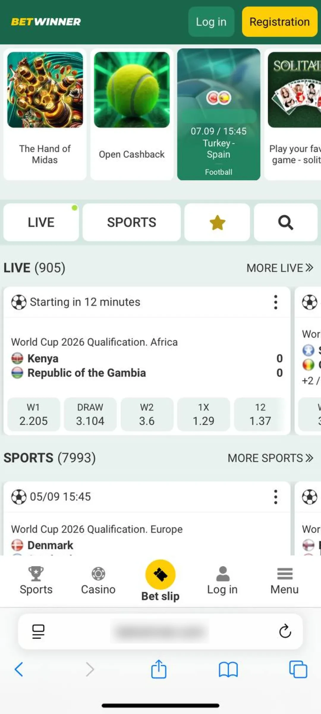 Open Safari to visit the official Betwinner iOS site.
