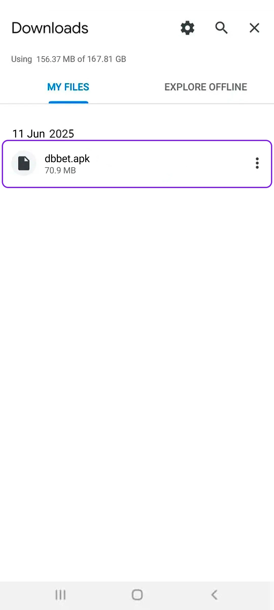 Open the downloaded APK file to set up the DBBet App Android.