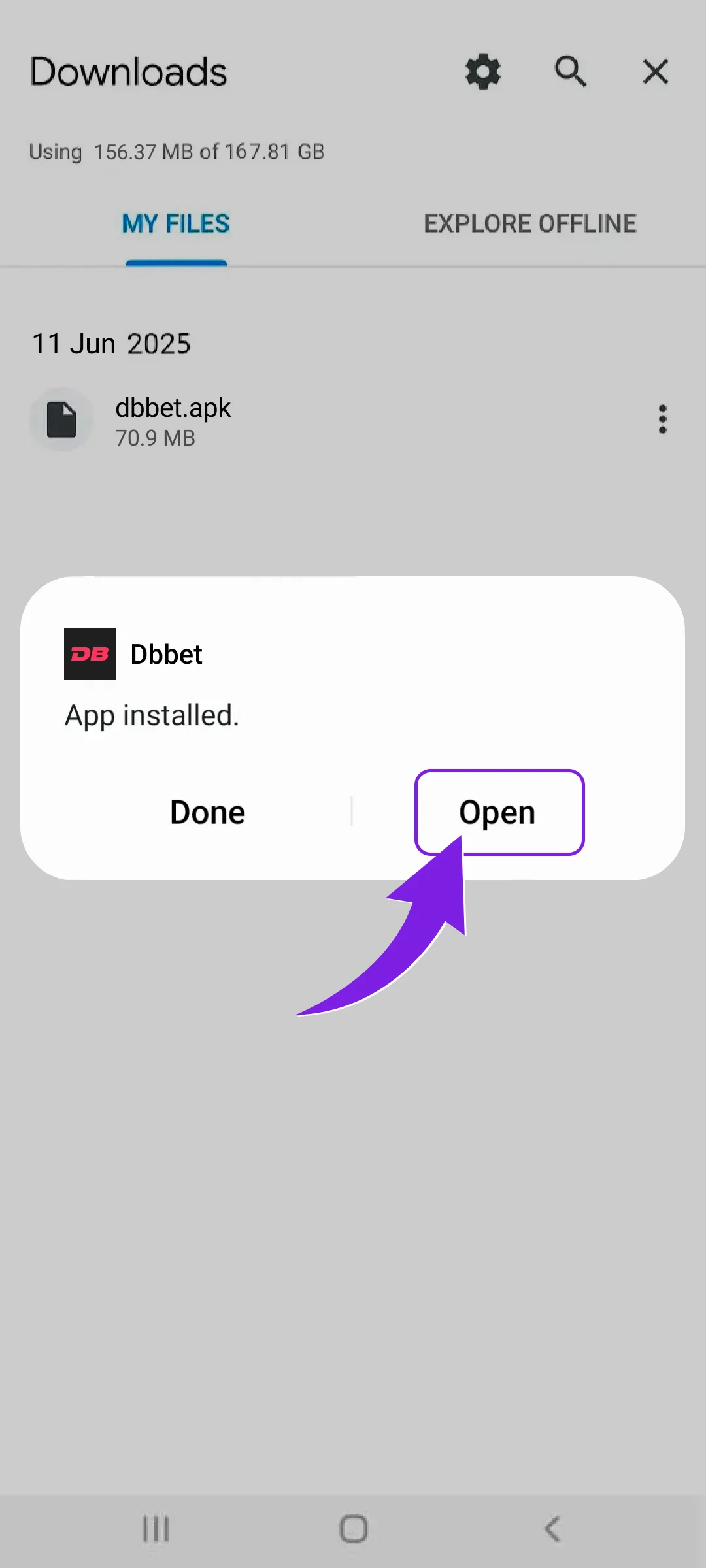 Launch the DBBet App on Android and start betting in India.