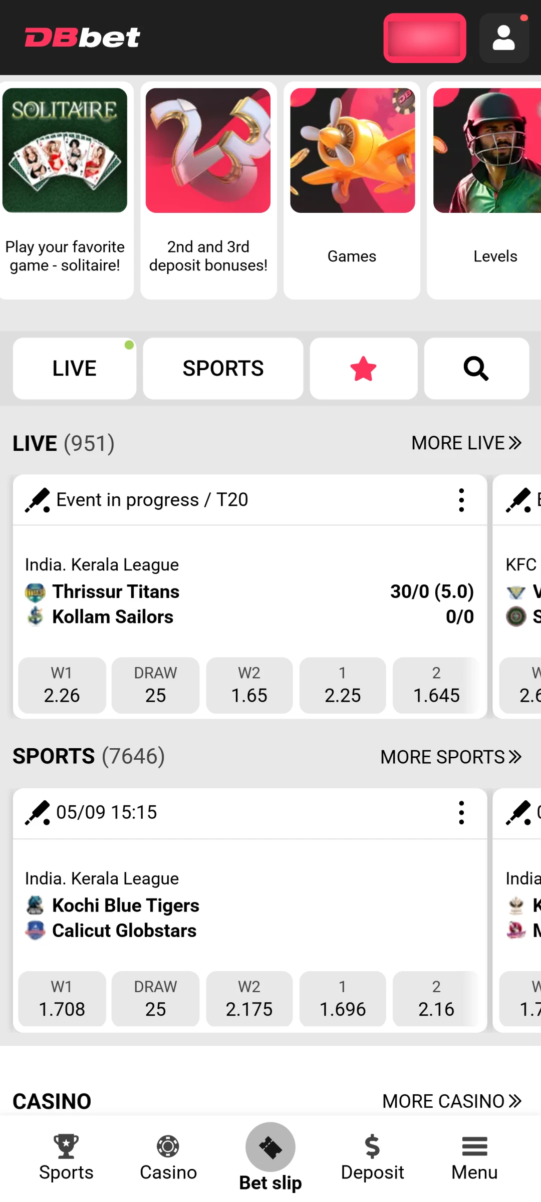 Open the official Dbbet App to start your sports bet.