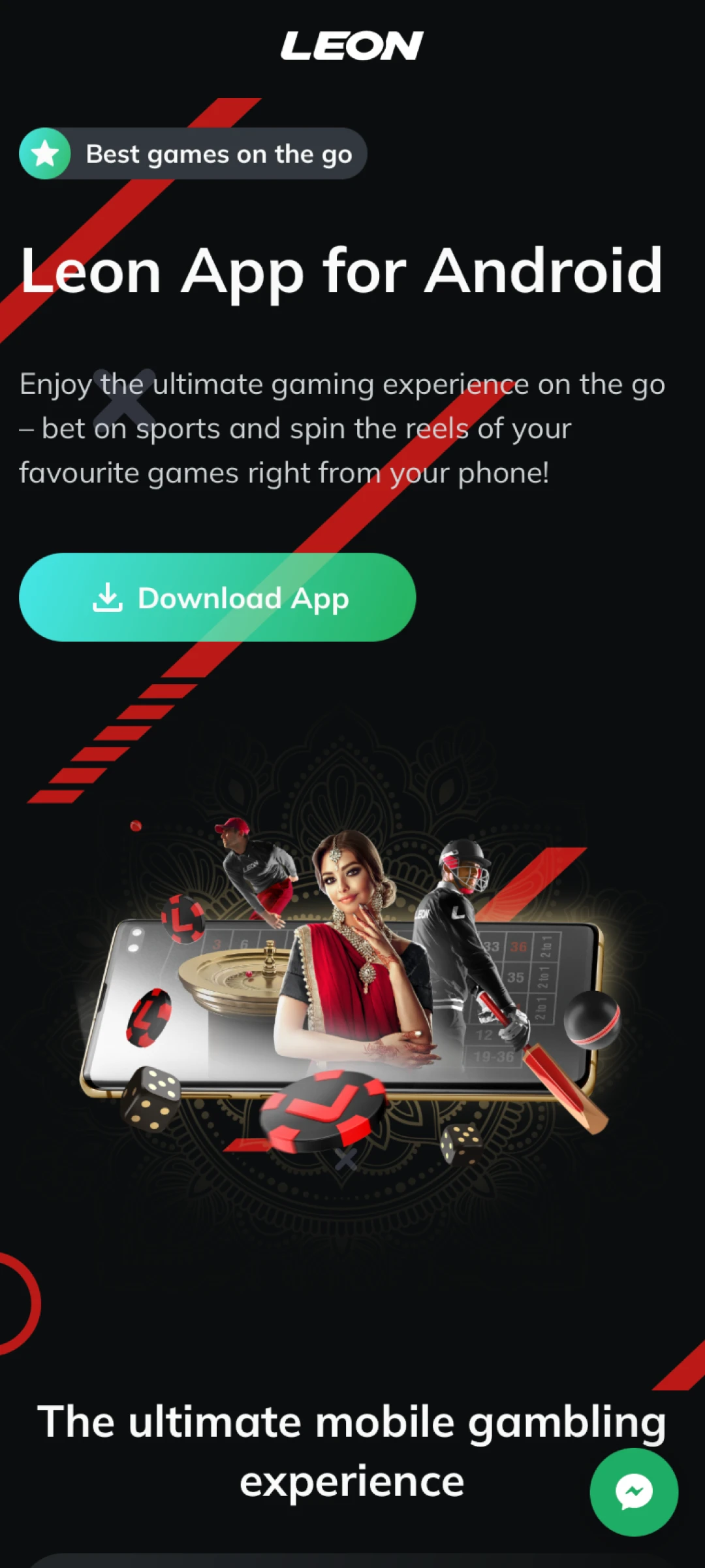 Navigate to the official Leon App mobile section to begin the download.
