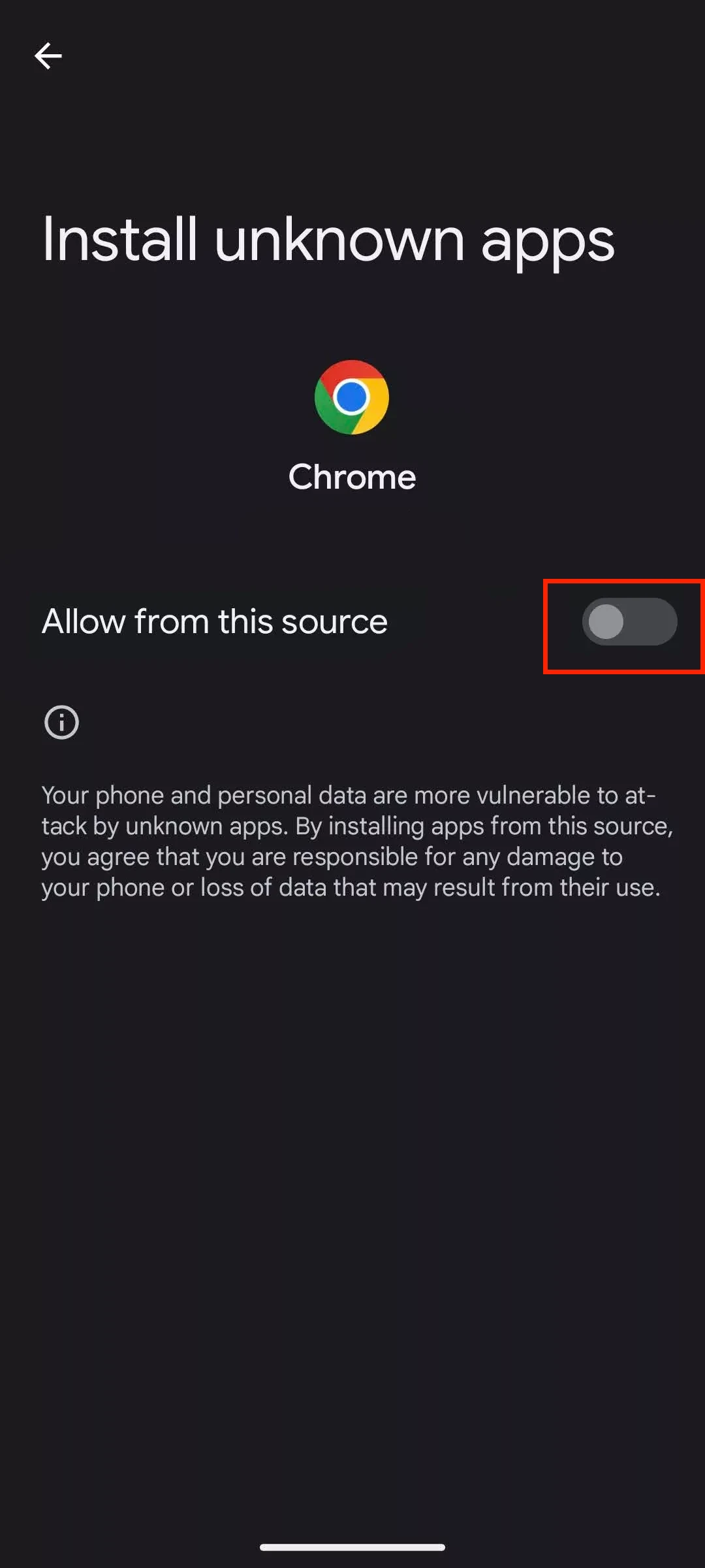 Modify your device permissions to host the Leon App installation.