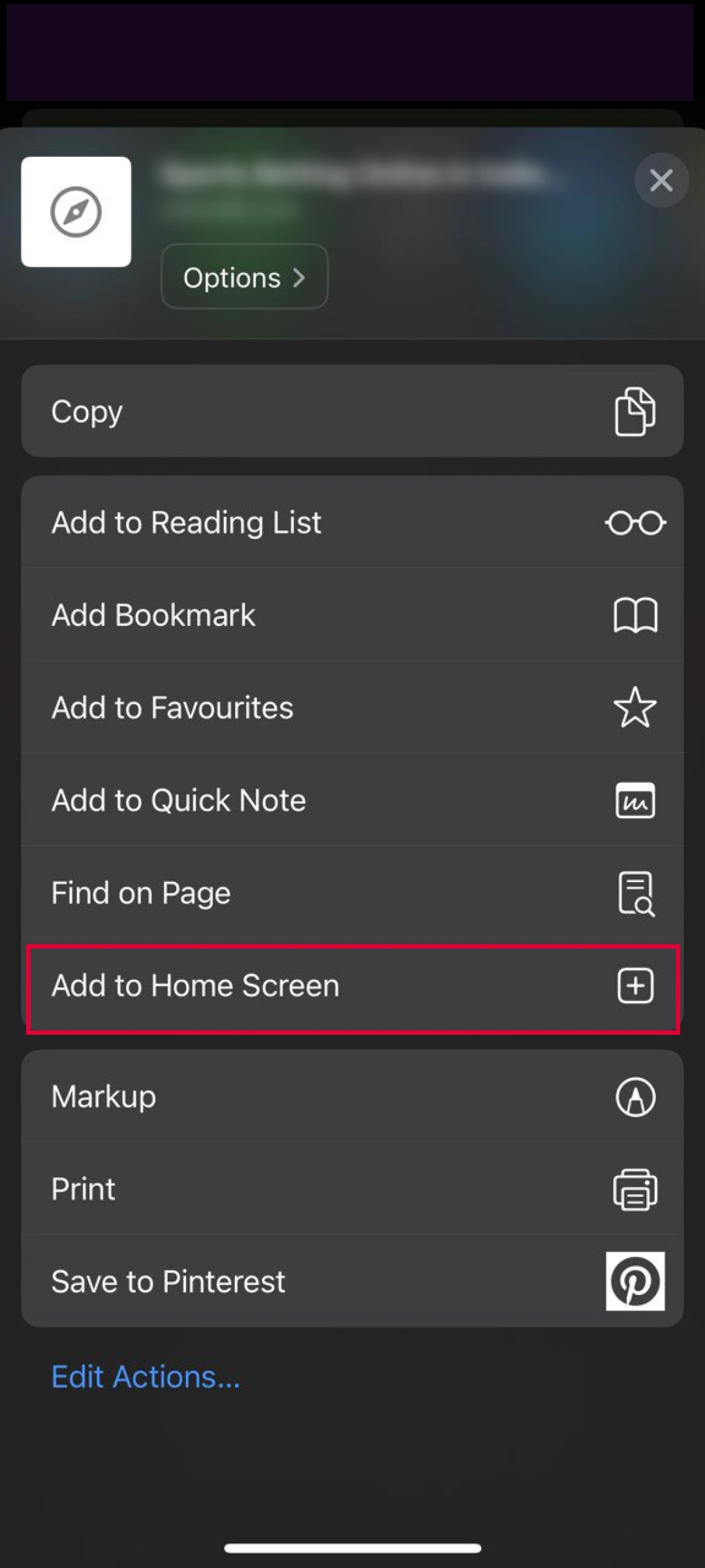 Choose the home screen shortcut option for the mobile Leon Bet App version.