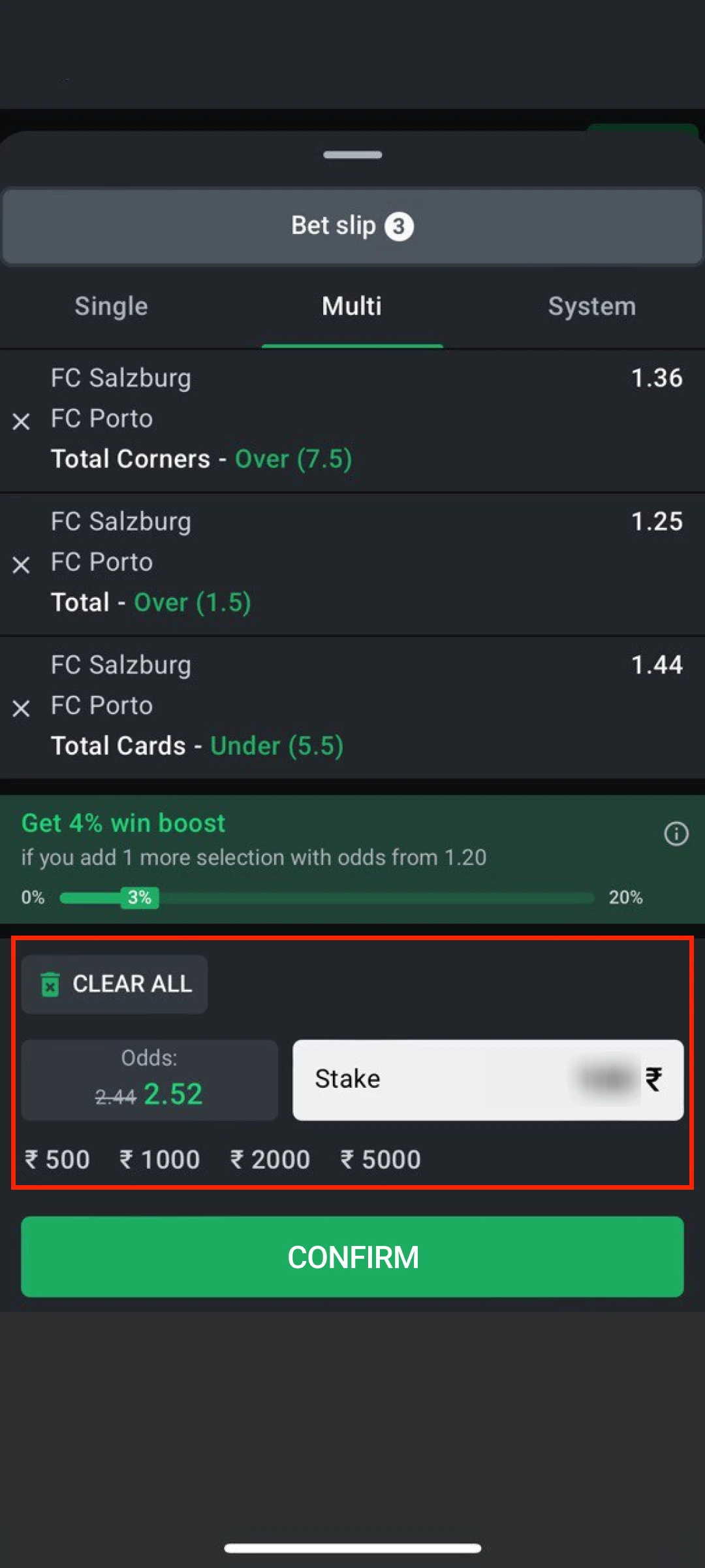 Finalize your wager to place bets on the Leon App now.