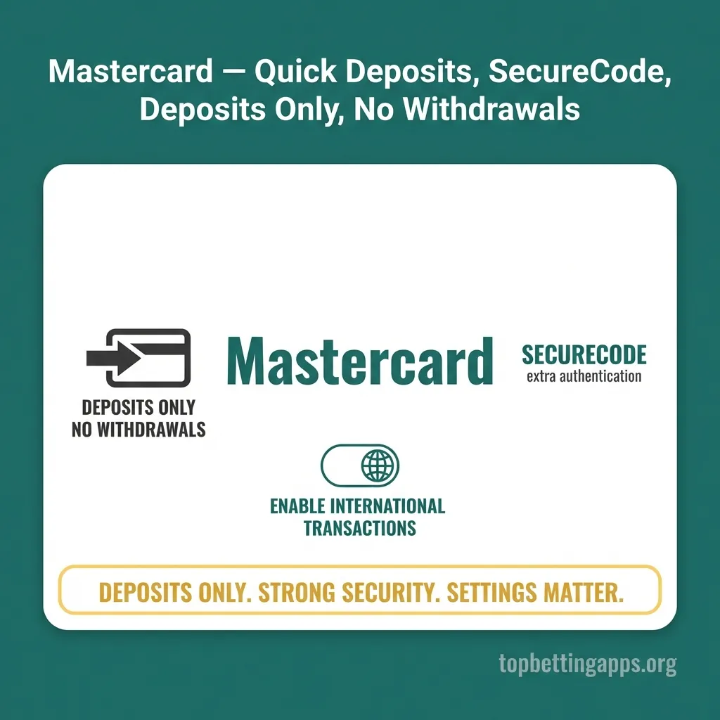 Best Mastercard betting apps - platforms with Indian payment gateways, clear deposit-only policies, low decline rates