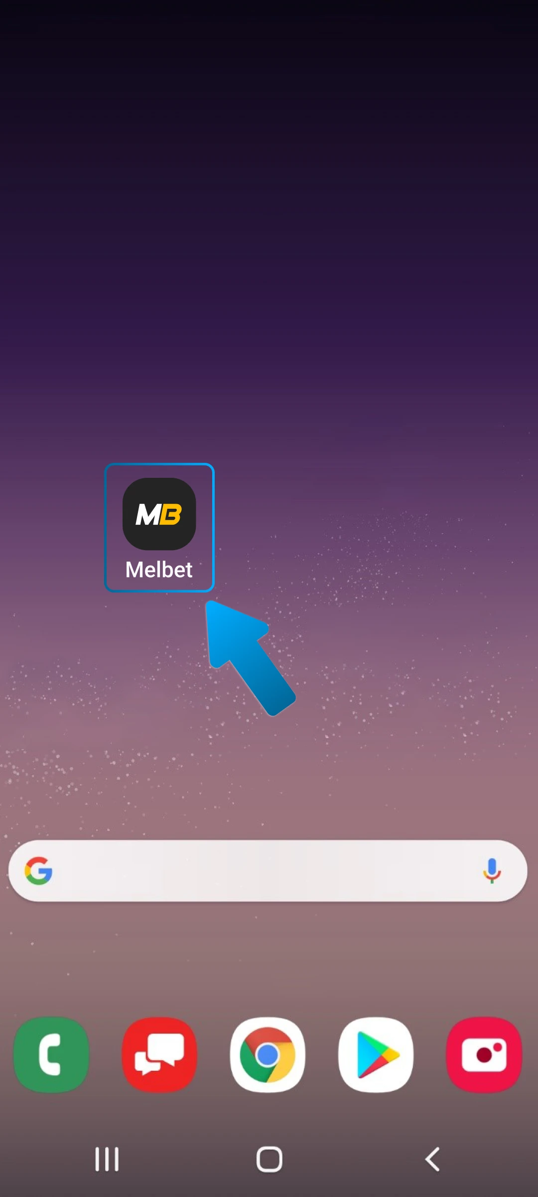 Launch the Melbet app to start betting on sports in India.