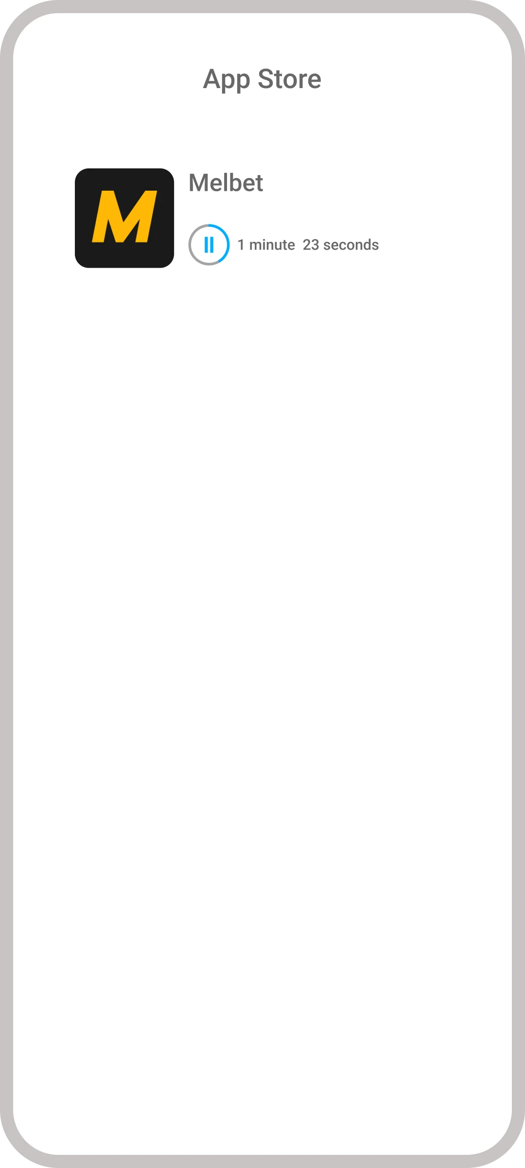 Wait for the Melbet app to finish installing on your iPhone.