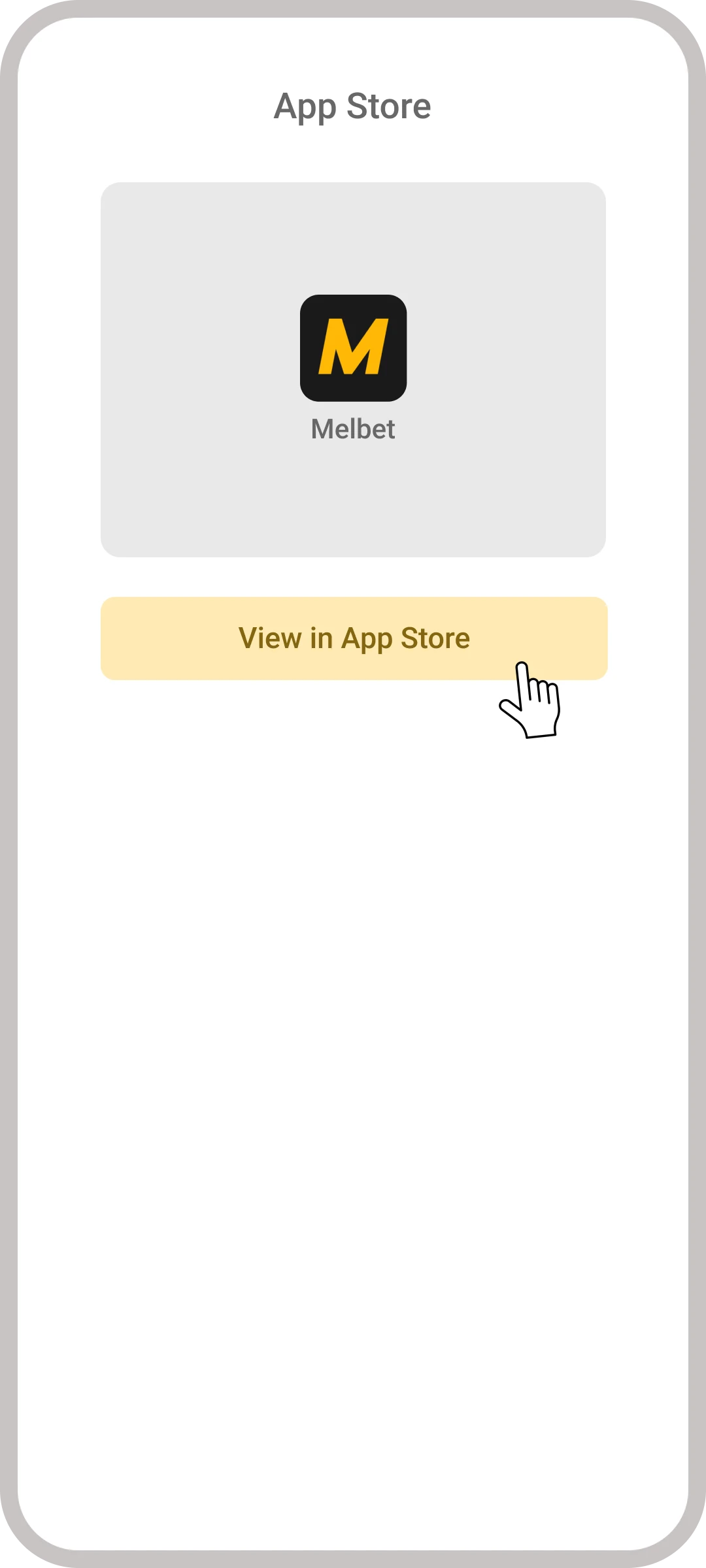Search for Melbet in the App Store to find the betting app.
