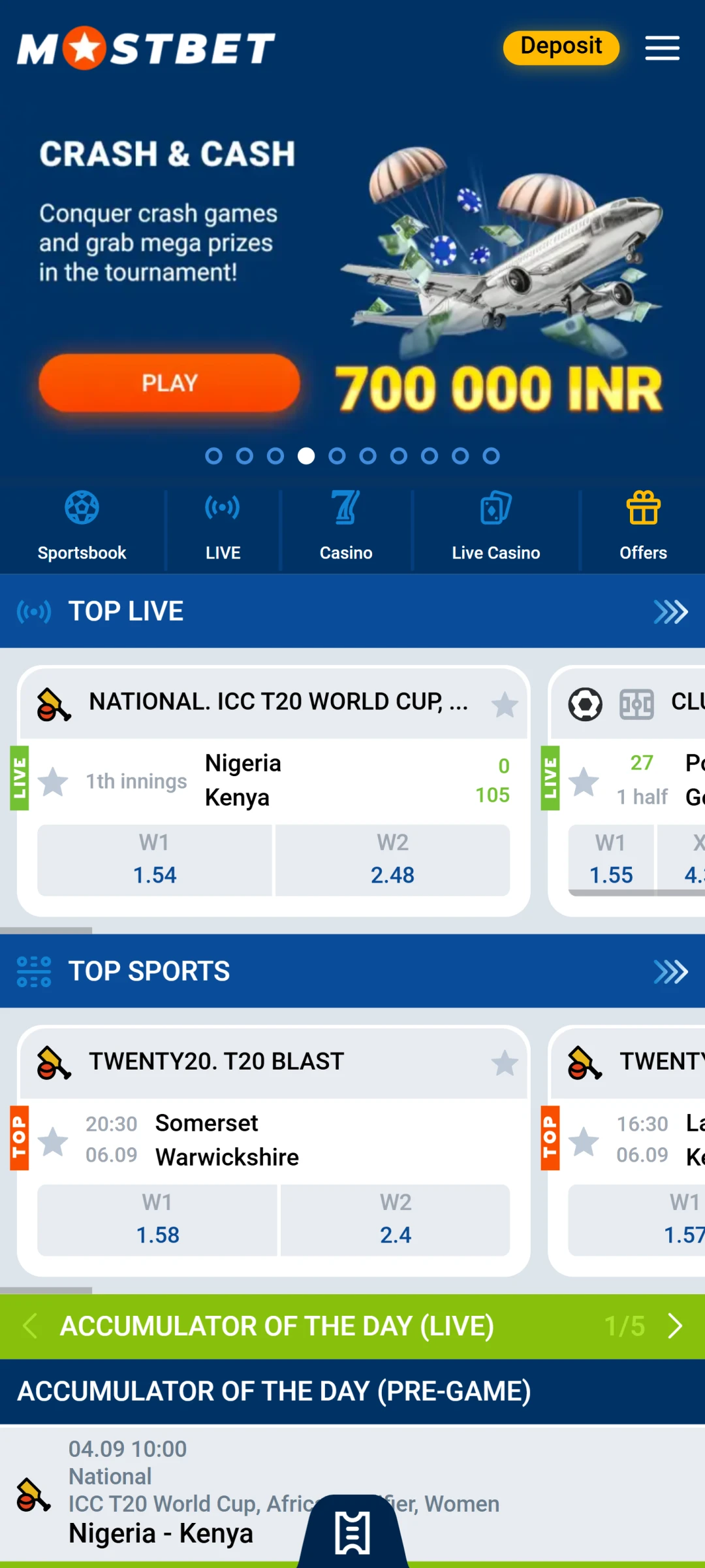 Open the Mostbet App and start to place bets on sports.