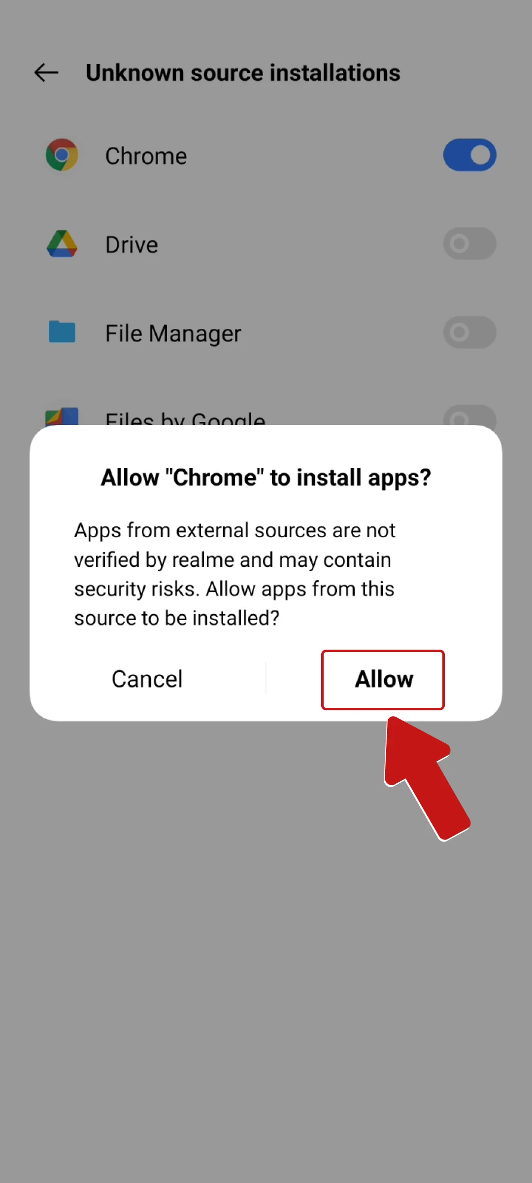 Allow installation from unknown sources in your Android security settings.