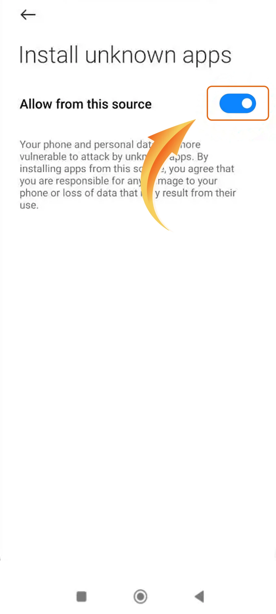 Enable unknown sources in settings to install the Paripesa Android app.