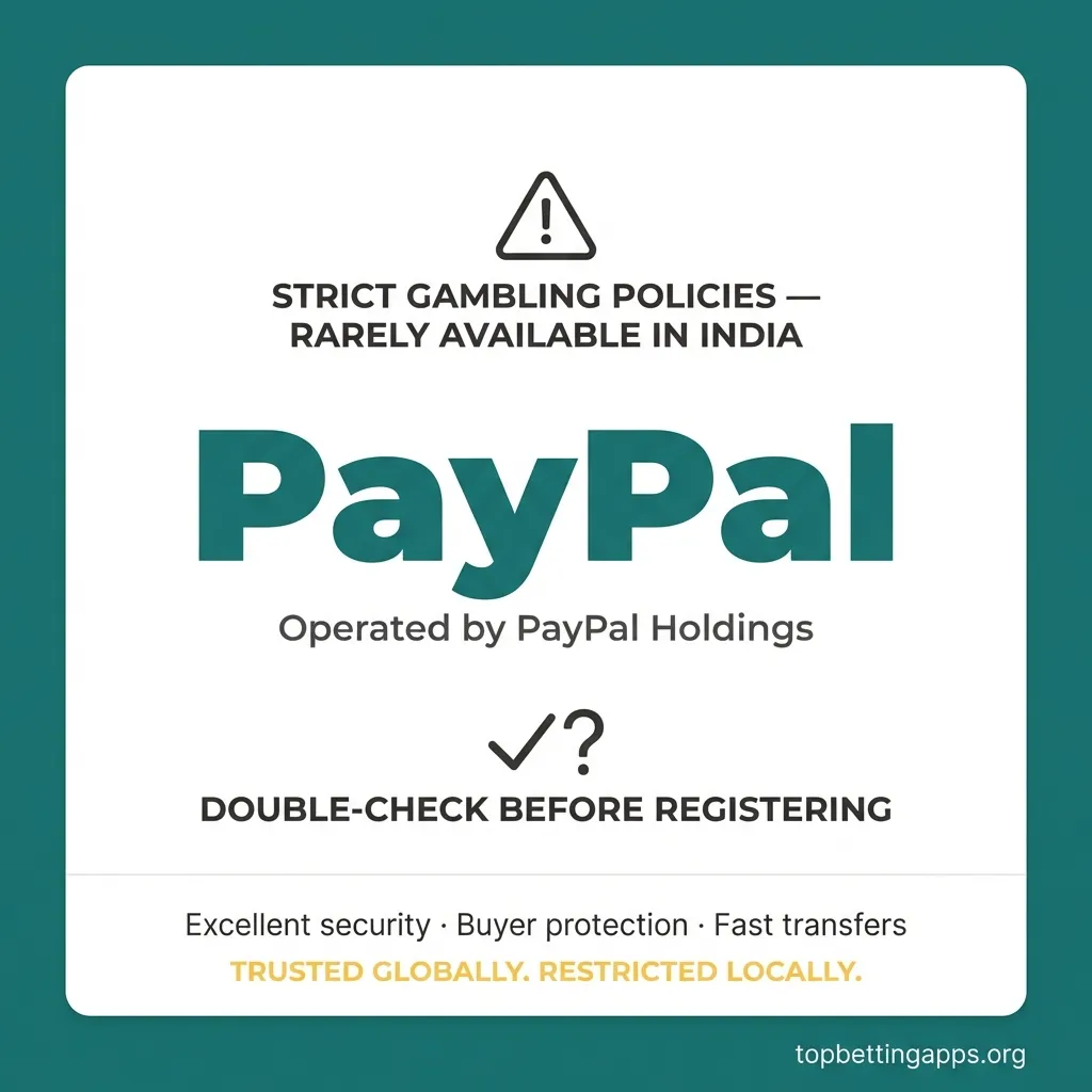PayPal betting India - limited but trusted option, check platform terms first, best for occasional international betting