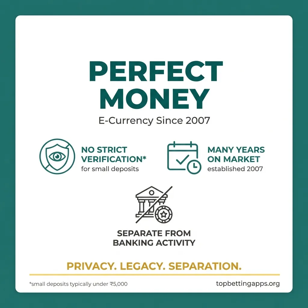 Perfect Money betting advantages - separate from banking activity, no RBI tracking, gray zone status, ideal for private transactions