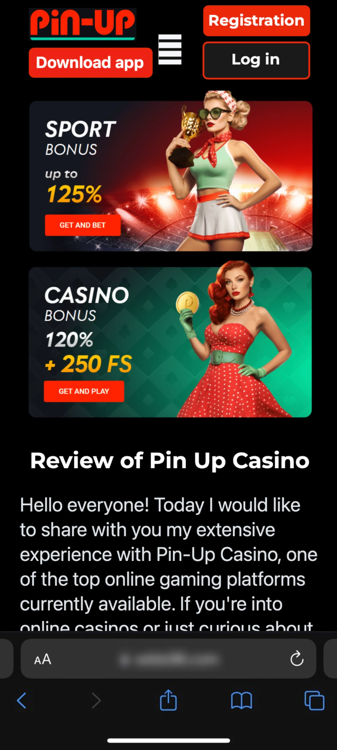 Access the official web portal to start installing the Pin-Up App on iOS.