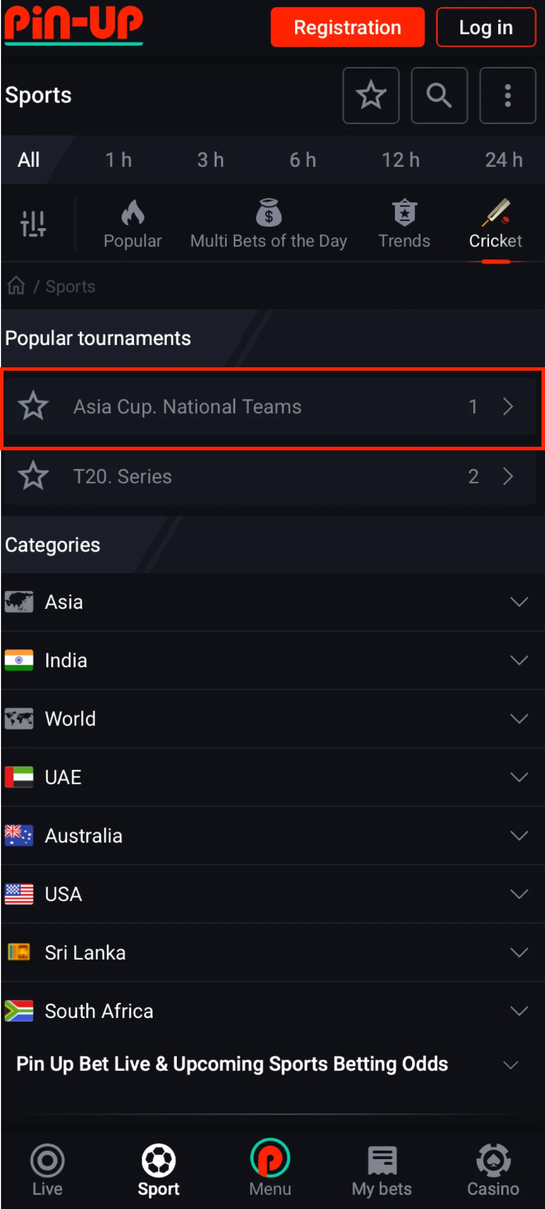 Identify a specific competitive match to wager on via the Pin-Up App.