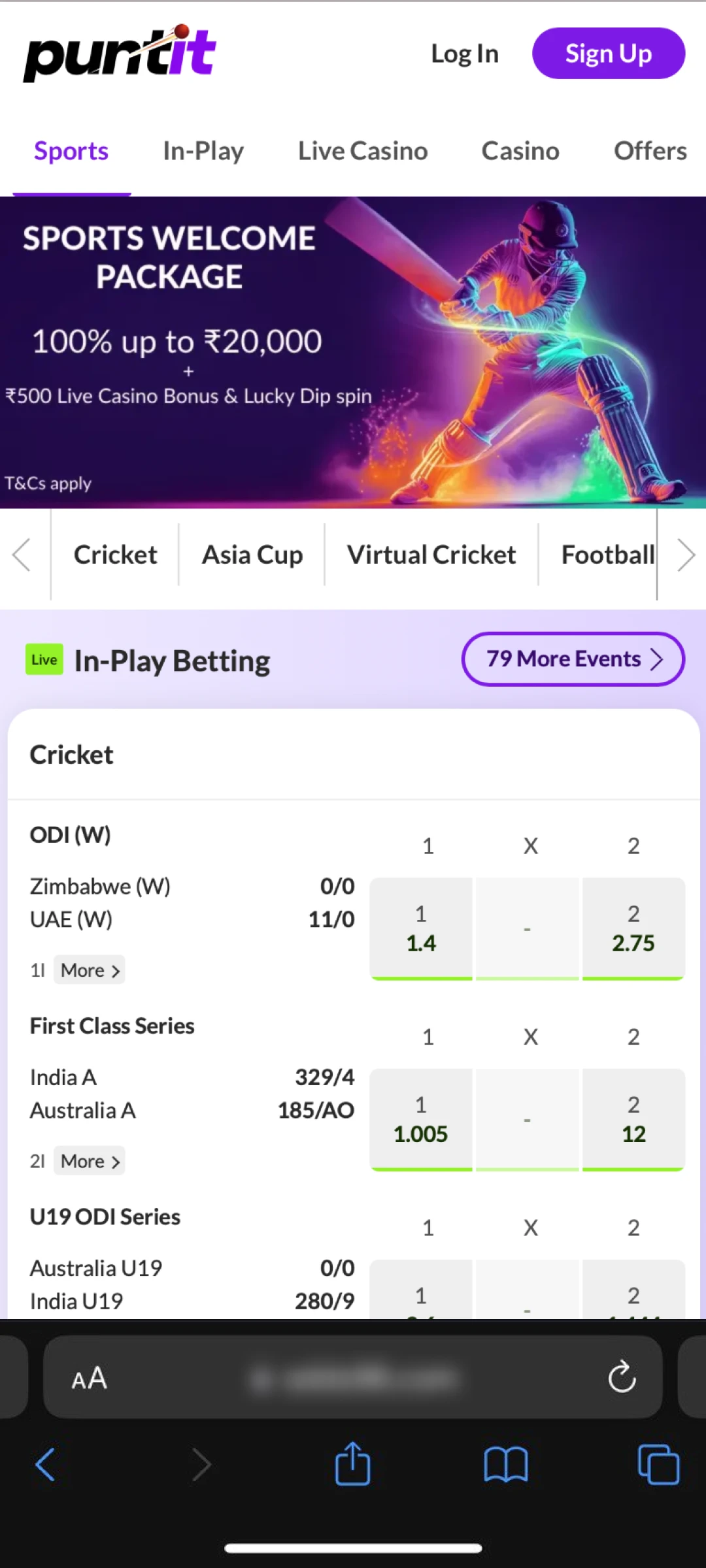 Visit official PuntIt website in Safari to start iOS app installation.