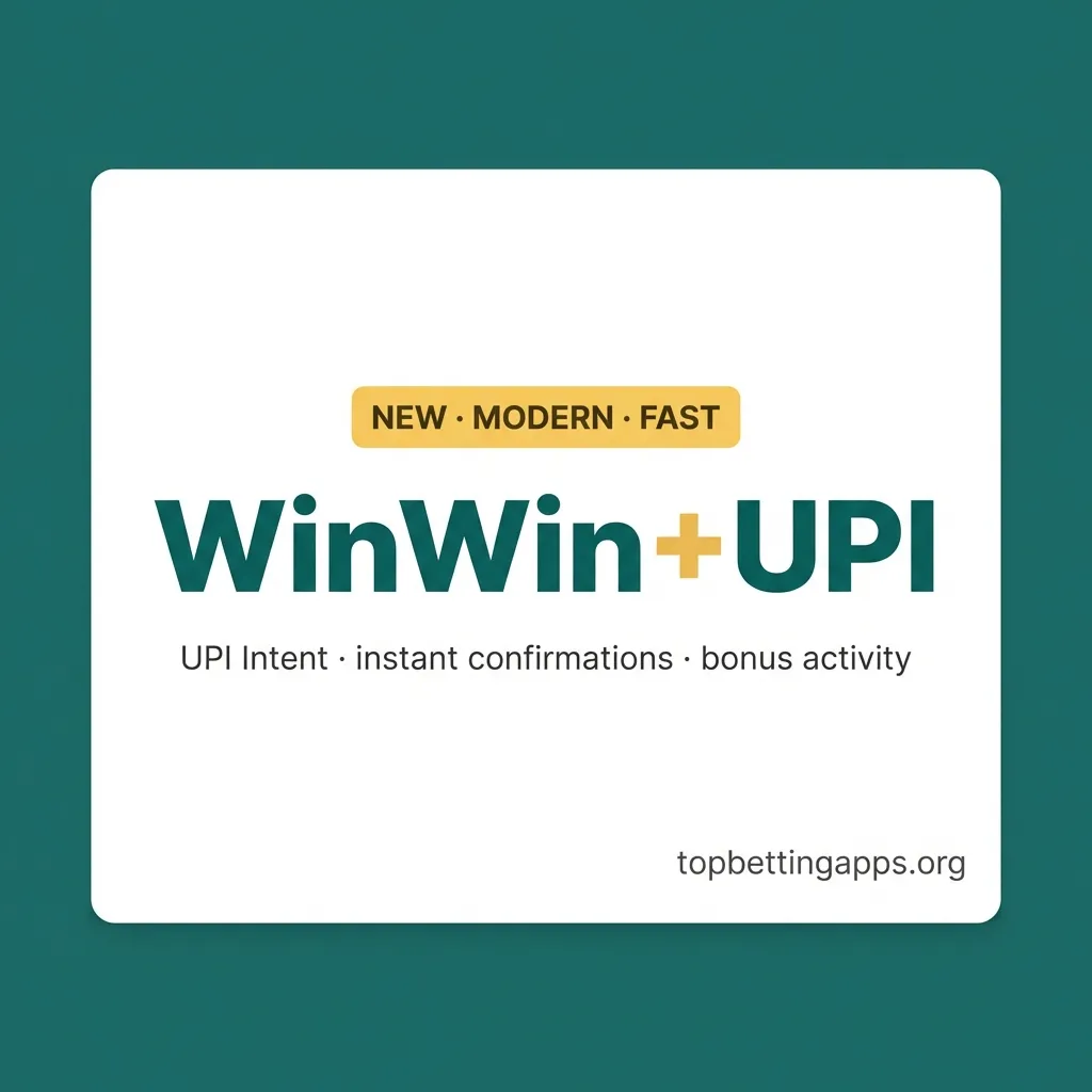 WinWin betting app interface showing UPI payment options and modern layout on mobile device