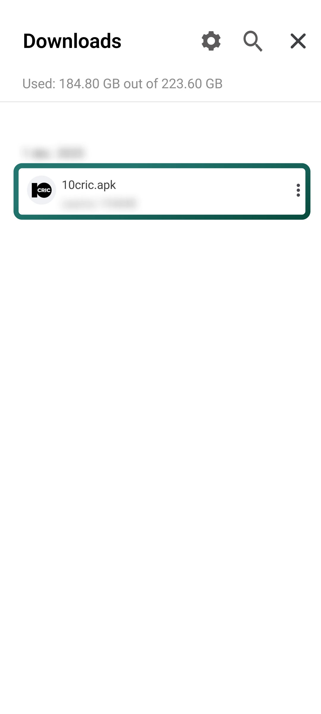 Tap the download button to save the 10cric APK file to your Android device.