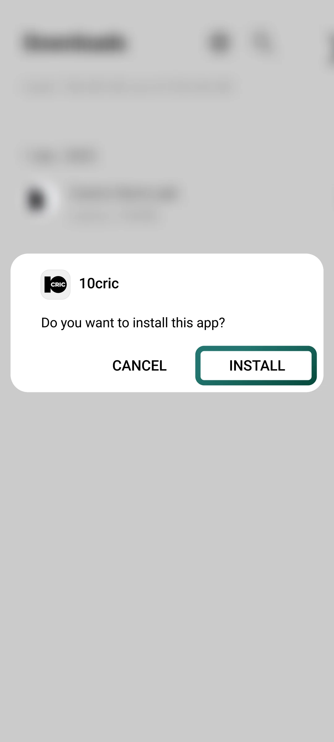 Open the downloaded APK file and follow the prompts to complete 10cric app installation.