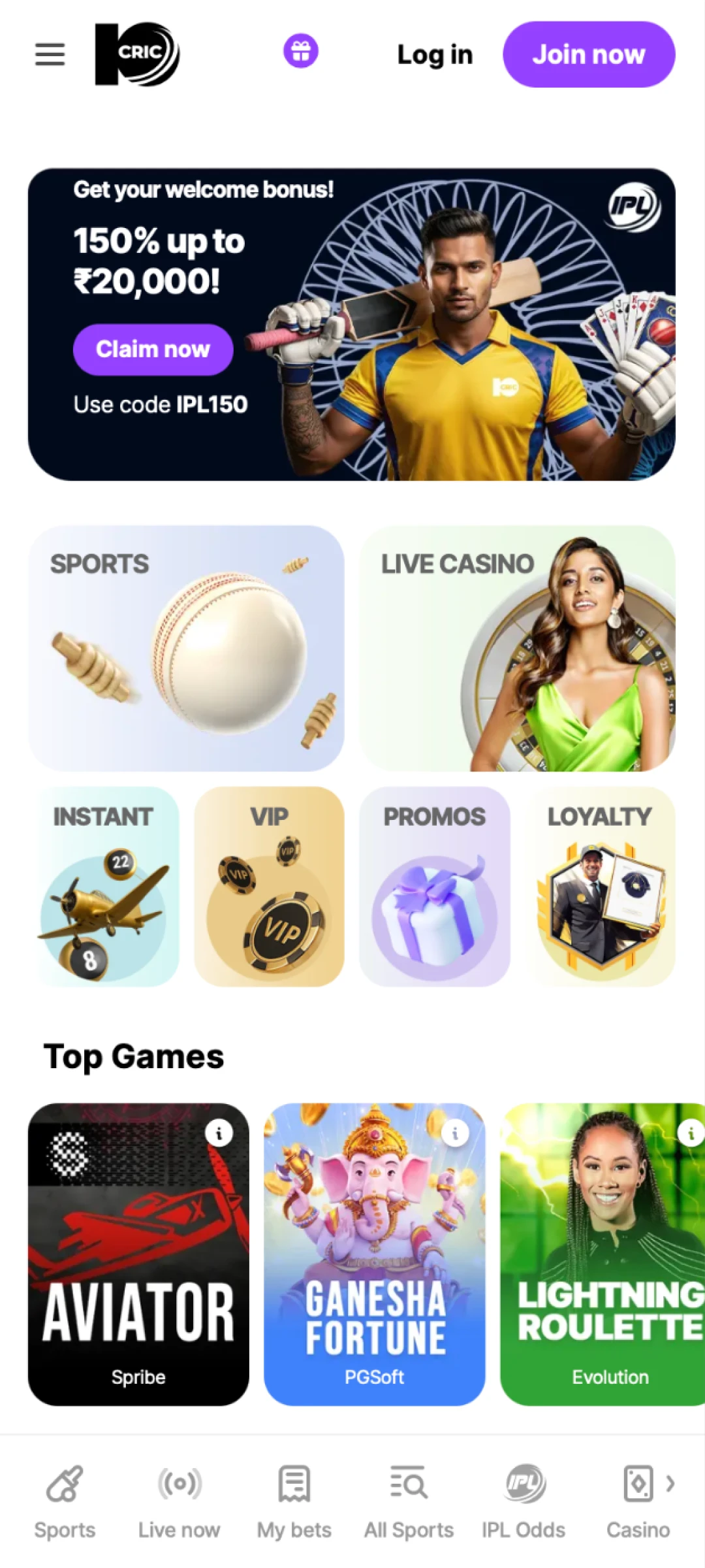 Launch the 10cric app or open the website on your device to begin the login process.