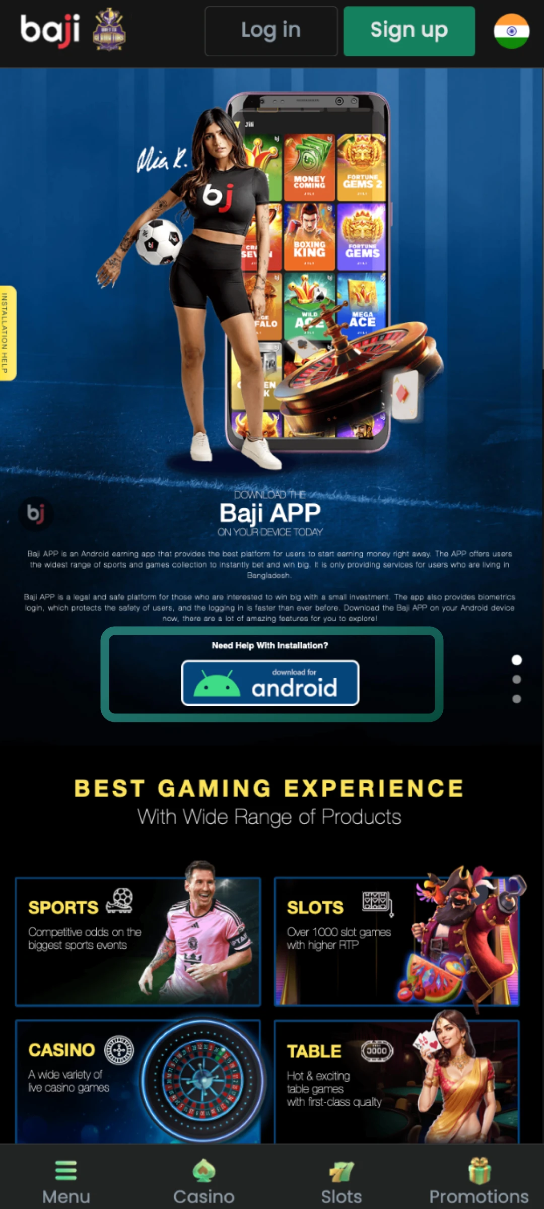 Open the official Baji Live website and tap the download button to save the APK.