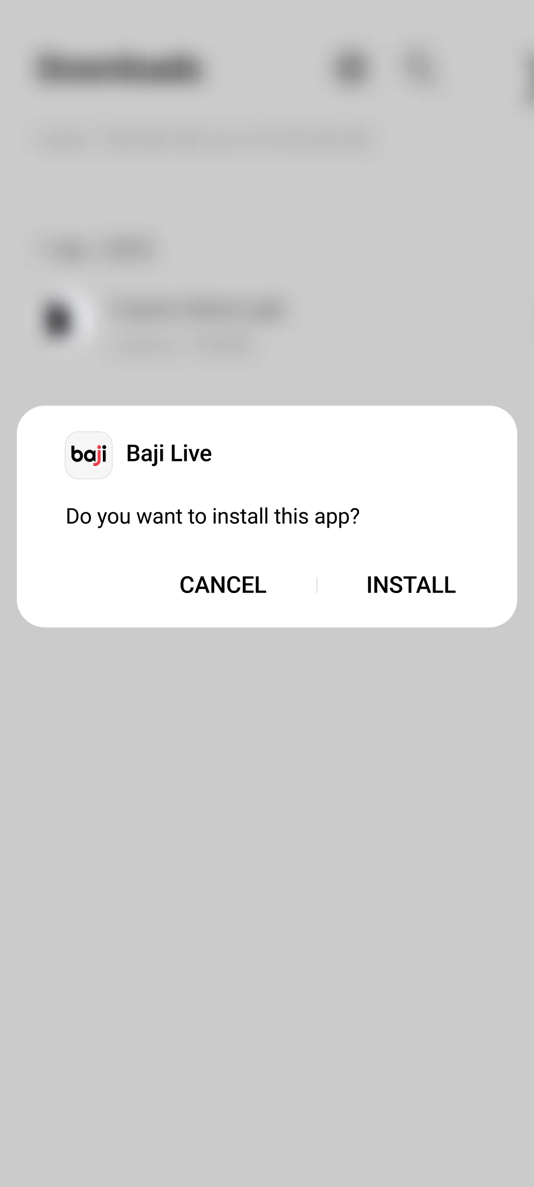 Tap the Baji Live APK file and select the install option to begin setup.