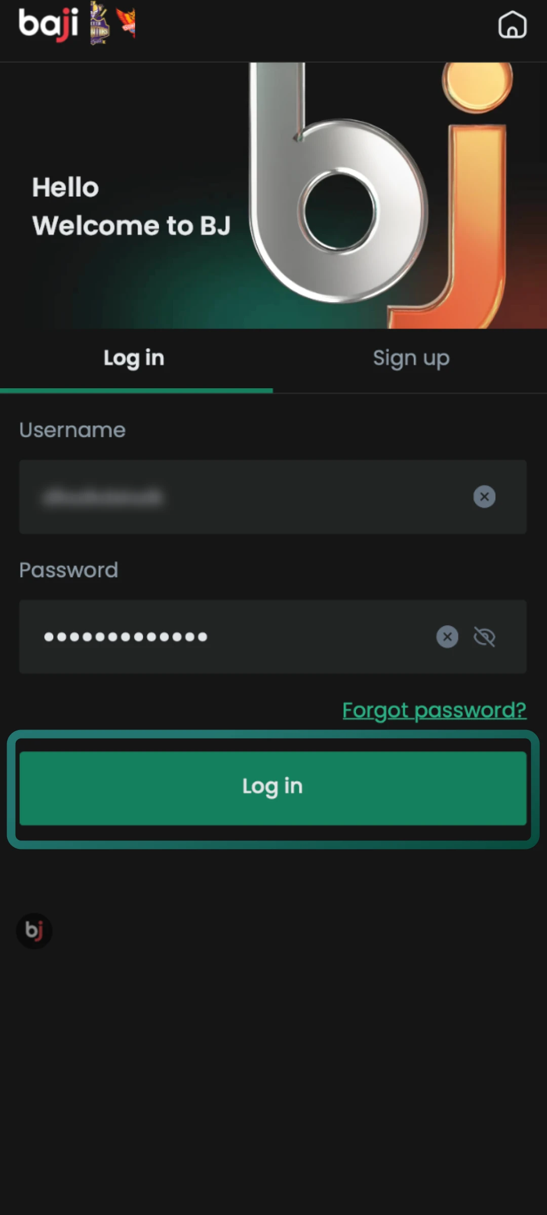 Tap the Confirm button to load your personal dashboard on Baji Live.