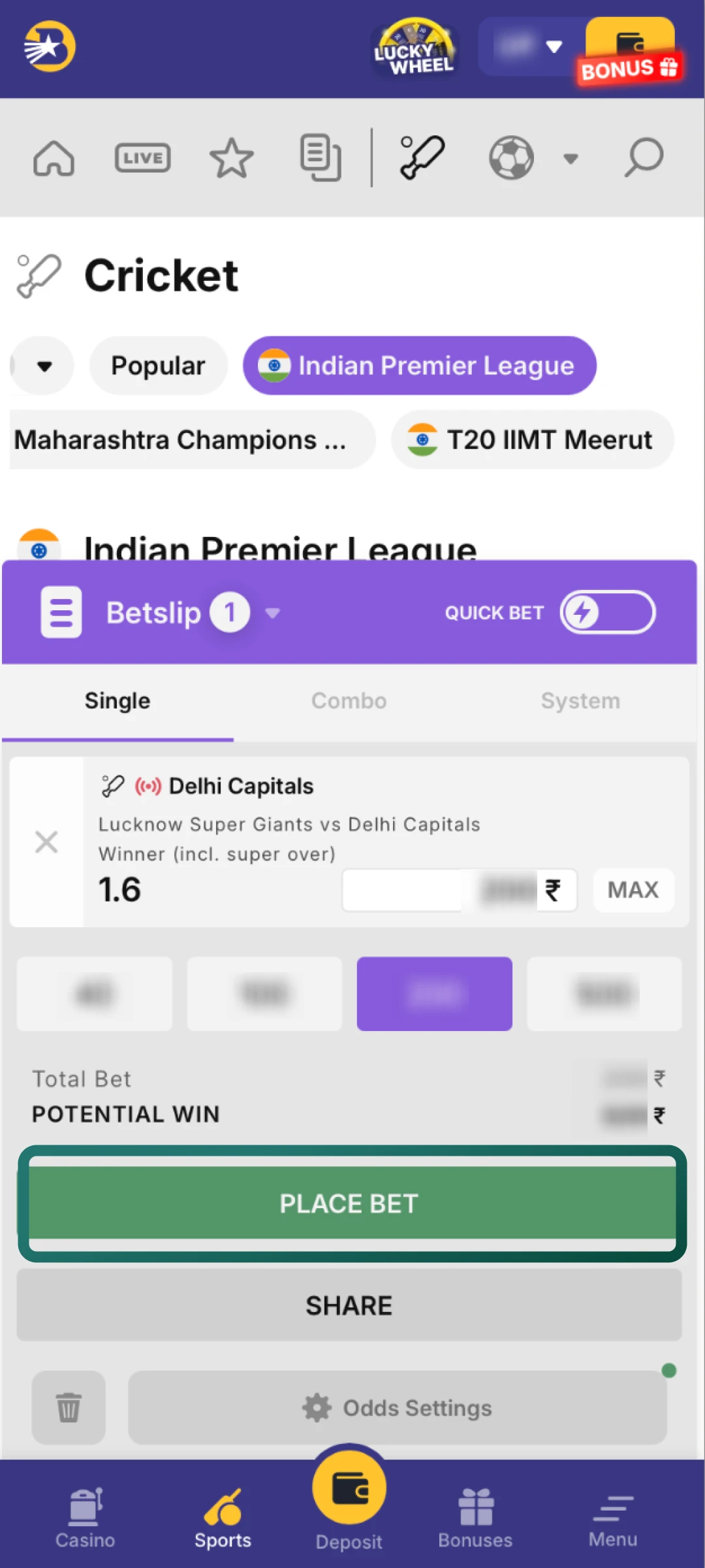 Pick your outcome, enter your stake, and confirm the action in the Bilbet bet slip.