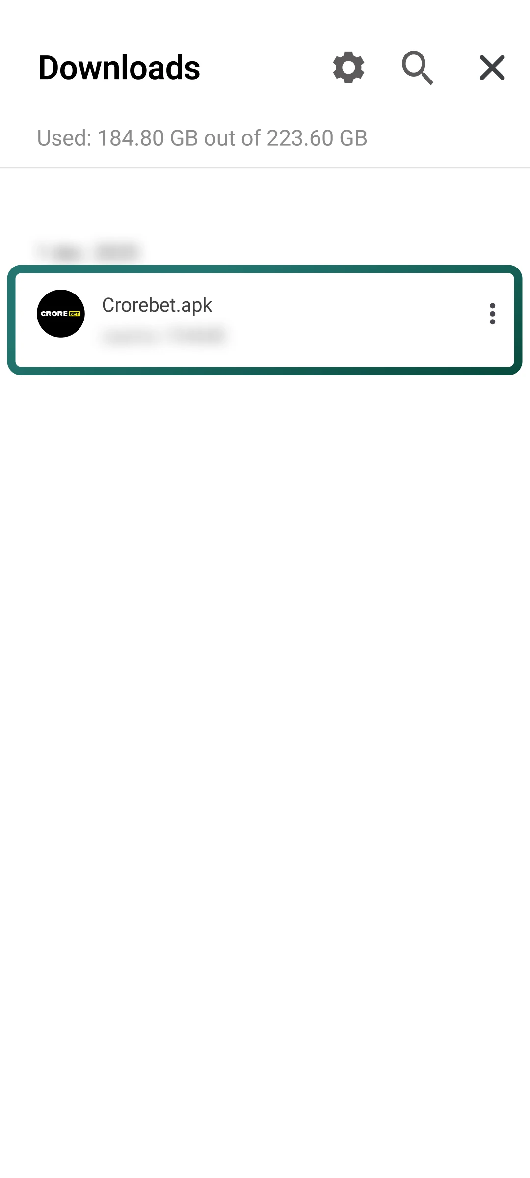 Locate the saved Crorebet APK file in your downloads folder and tap on it.