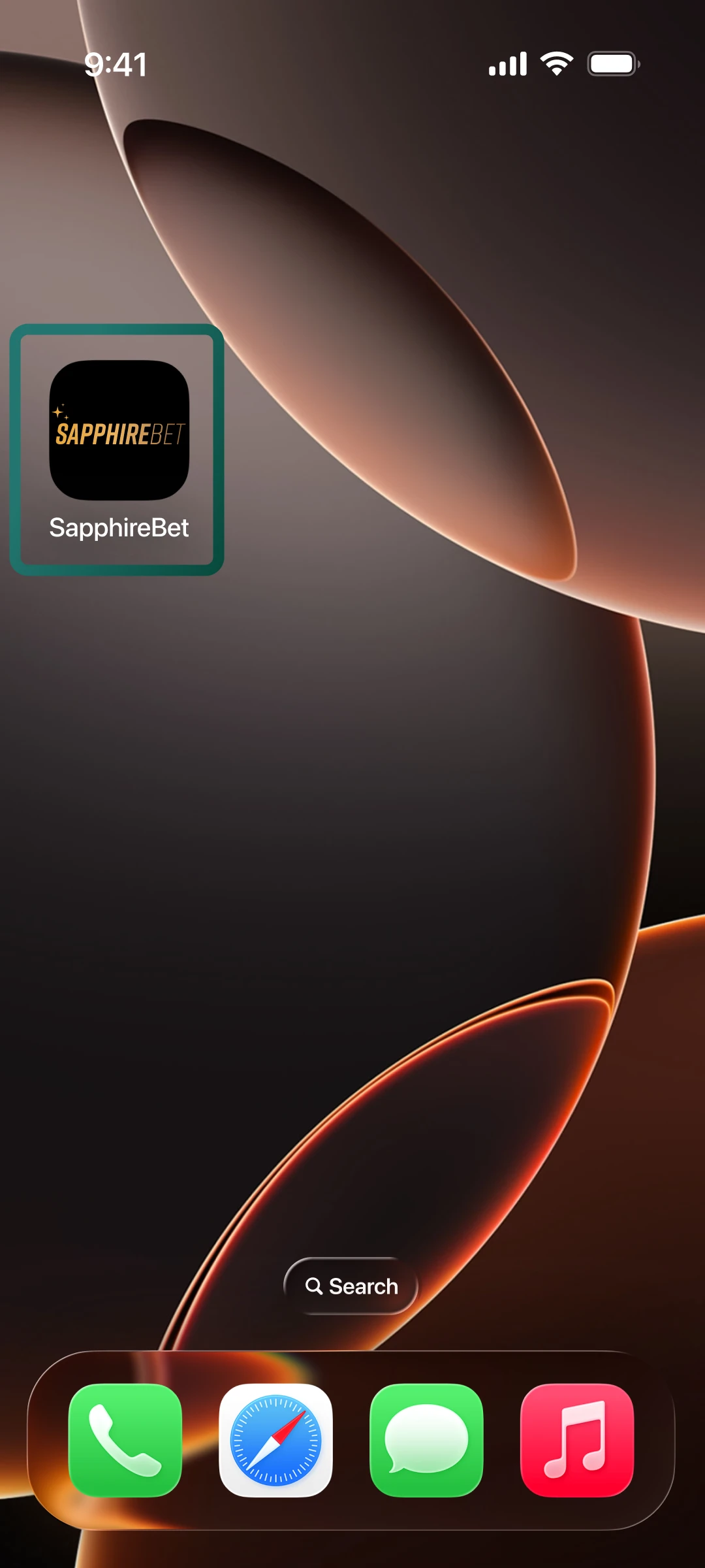 Find the new SapphireBet logo on your home screen and tap it to enter the sportsbook.