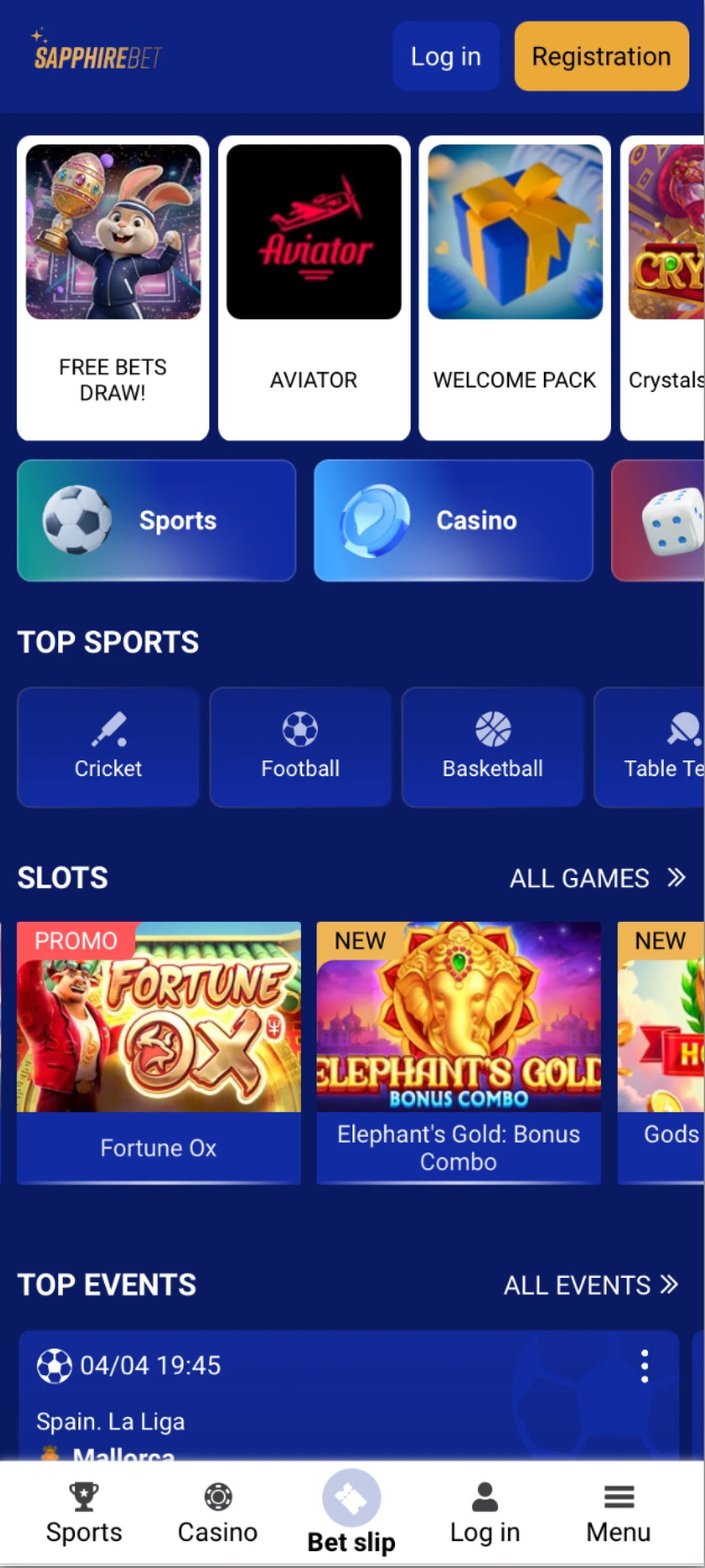Launch the SapphireBet app login screen or visit the official website in your browser.