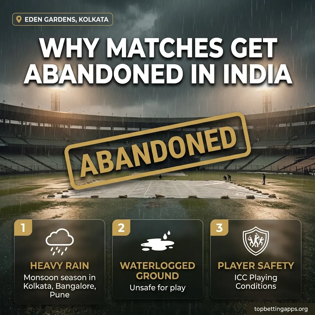 Cricket match abandoned due to rain meaning at IPL venues - why umpires call off play when ground becomes unsafe for athletes.