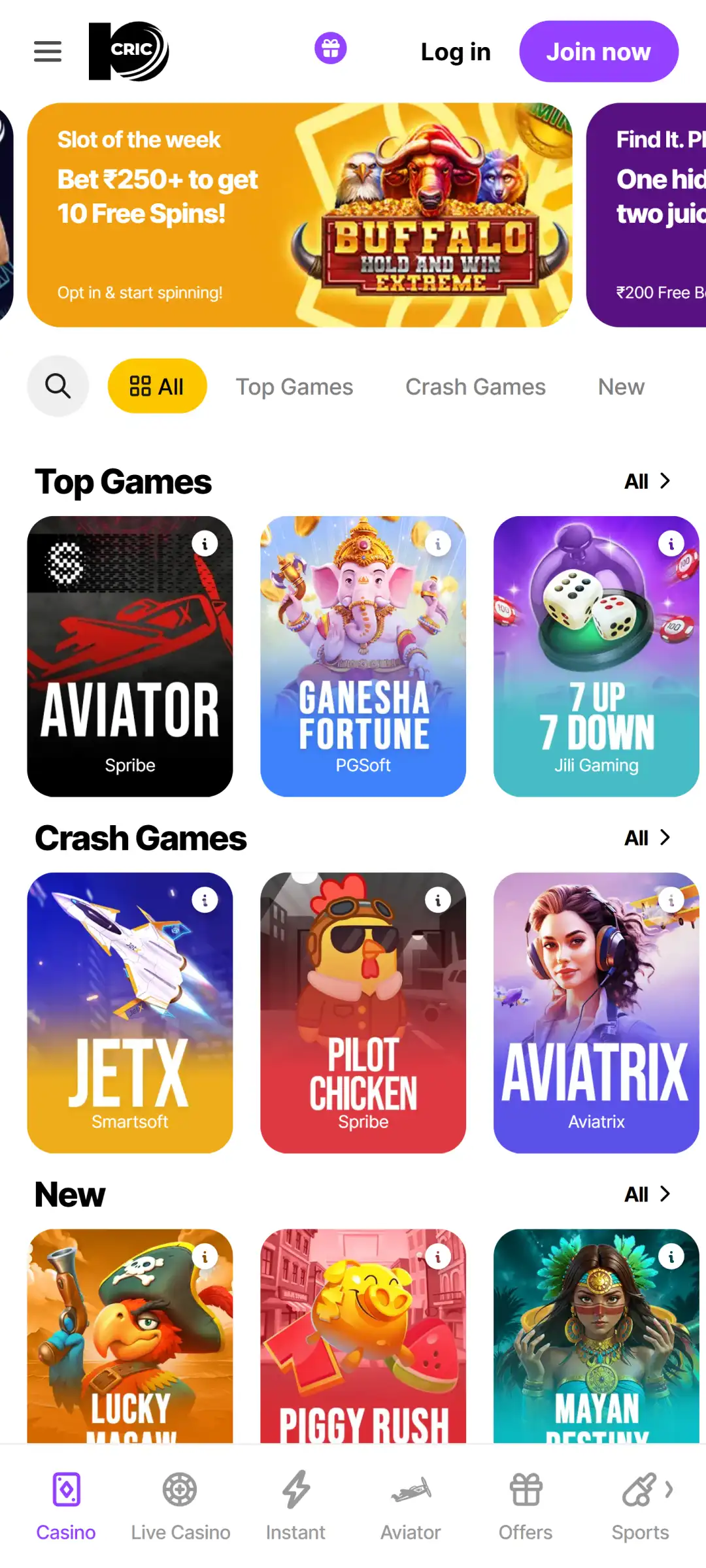 Enter the 10cric app casino area and enjoy premium gambling games.