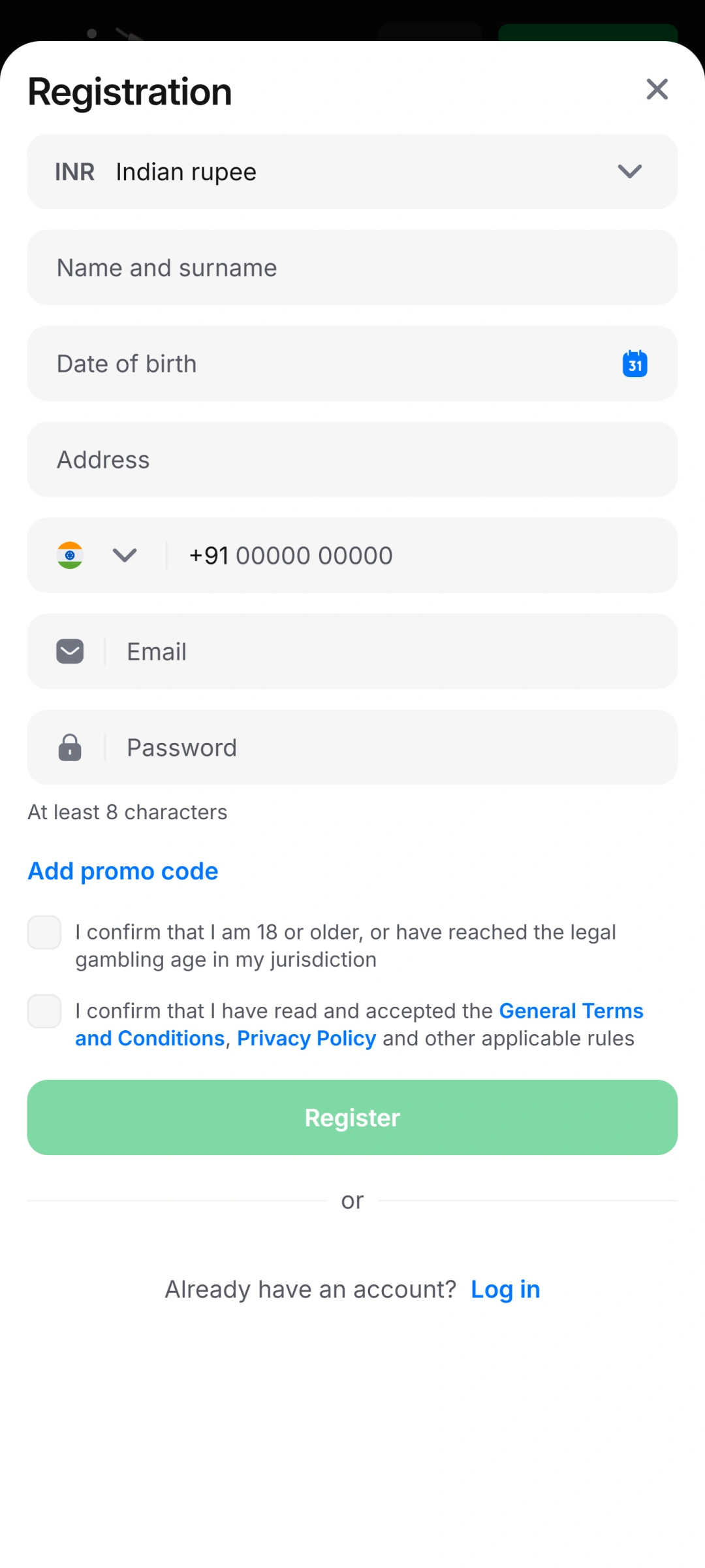 Complete your registration in the 1win app to start playing.