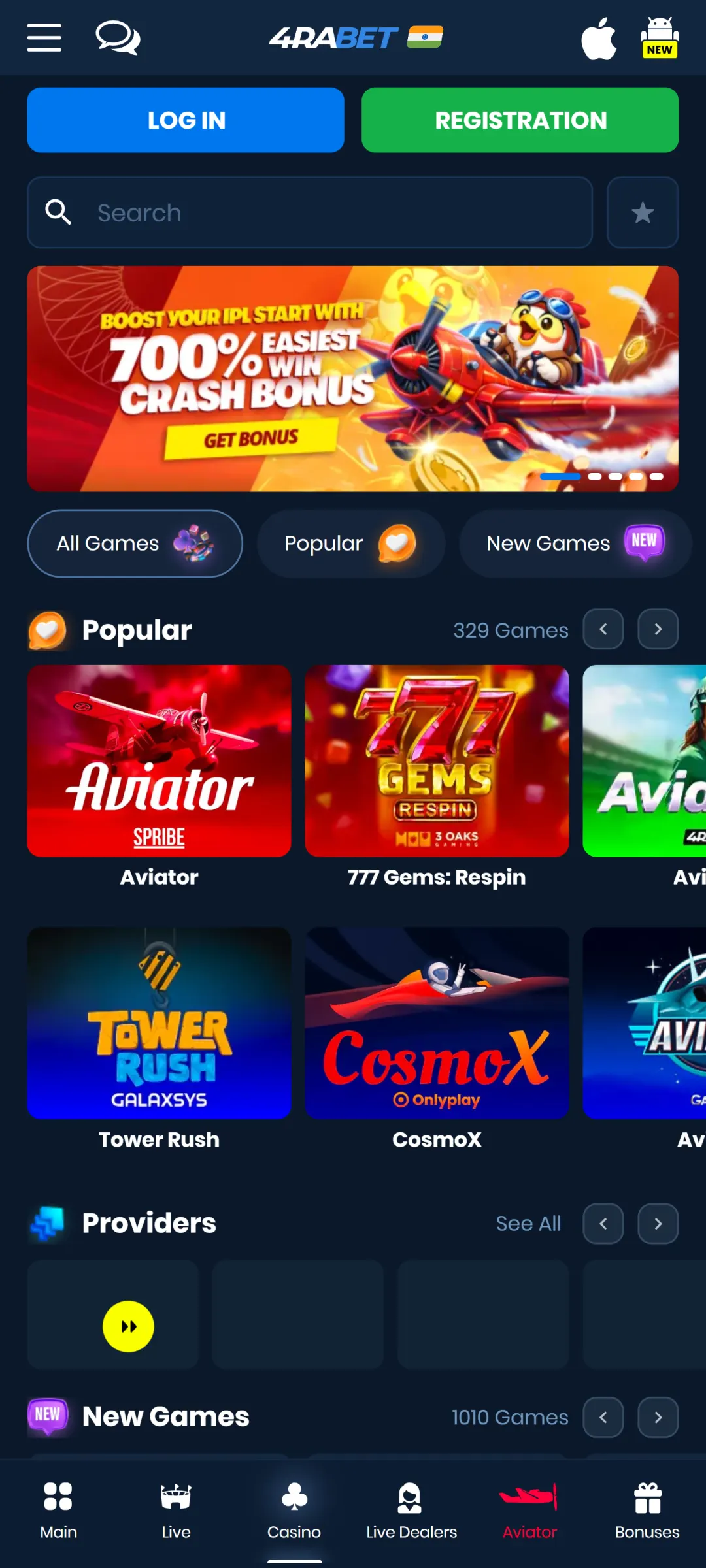 Access the 4rabet app casino section and start playing top games.