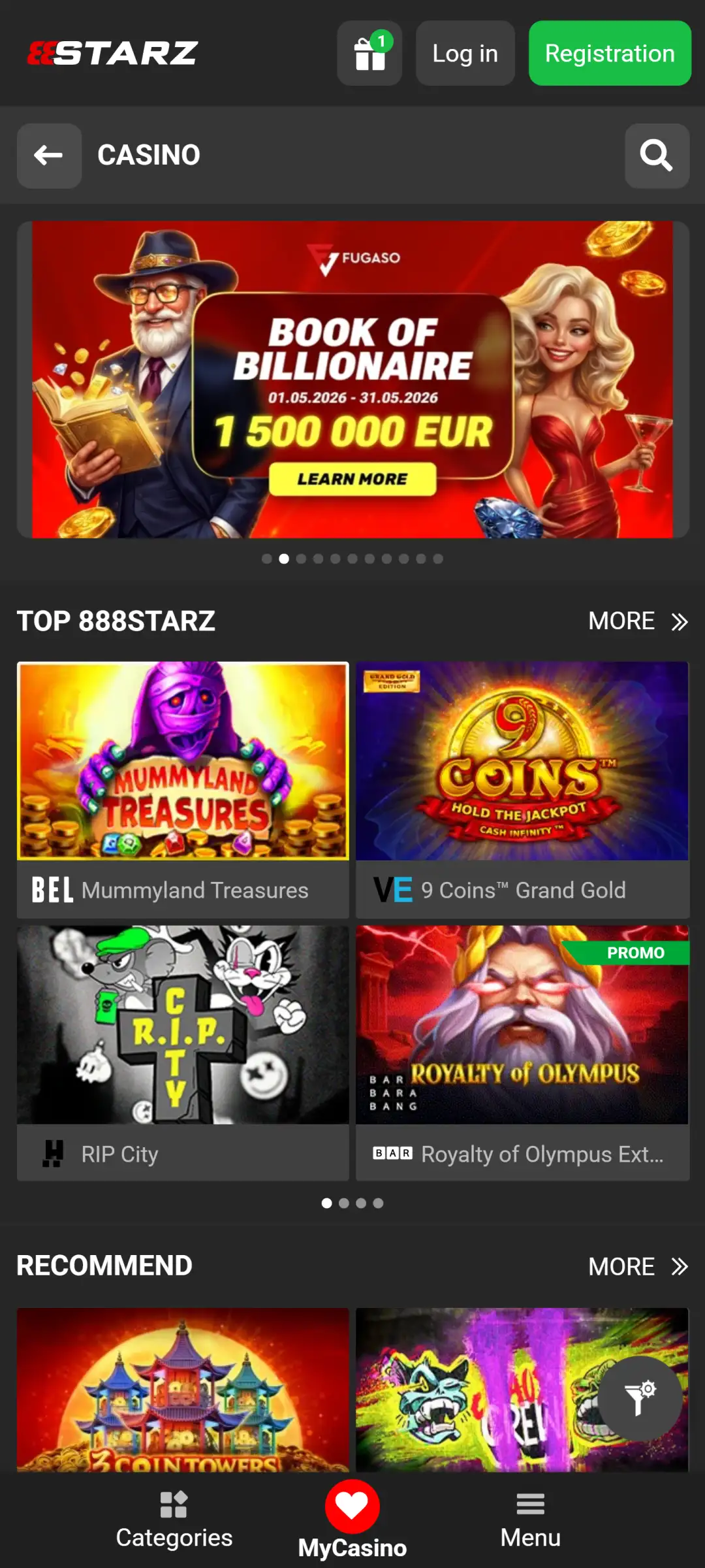 Enter the 888Starz app casino zone and play for huge jackpots.