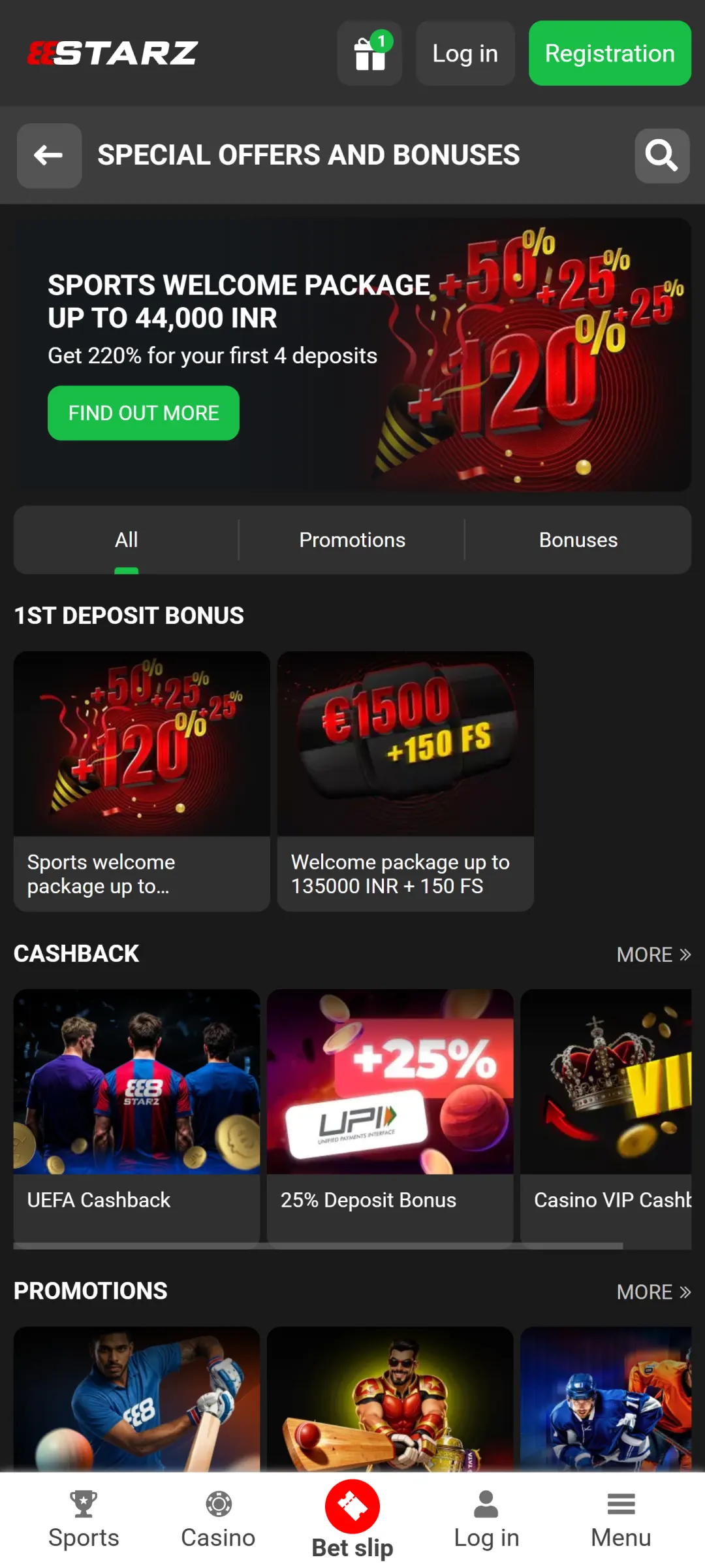 Redeem valuable promotions in the 888Starz app to maximize your profit.