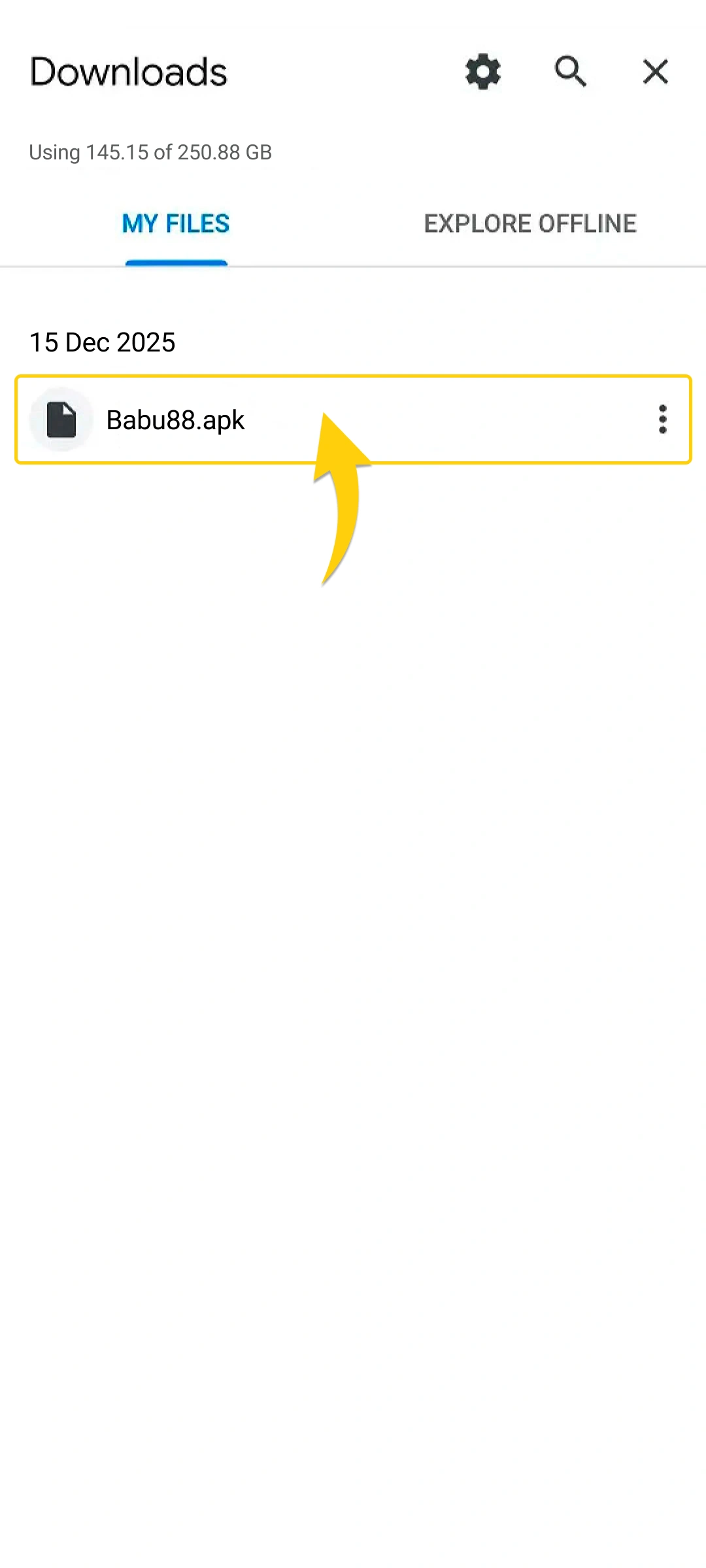 Locate the Babu88 installer on your Android device and open it.