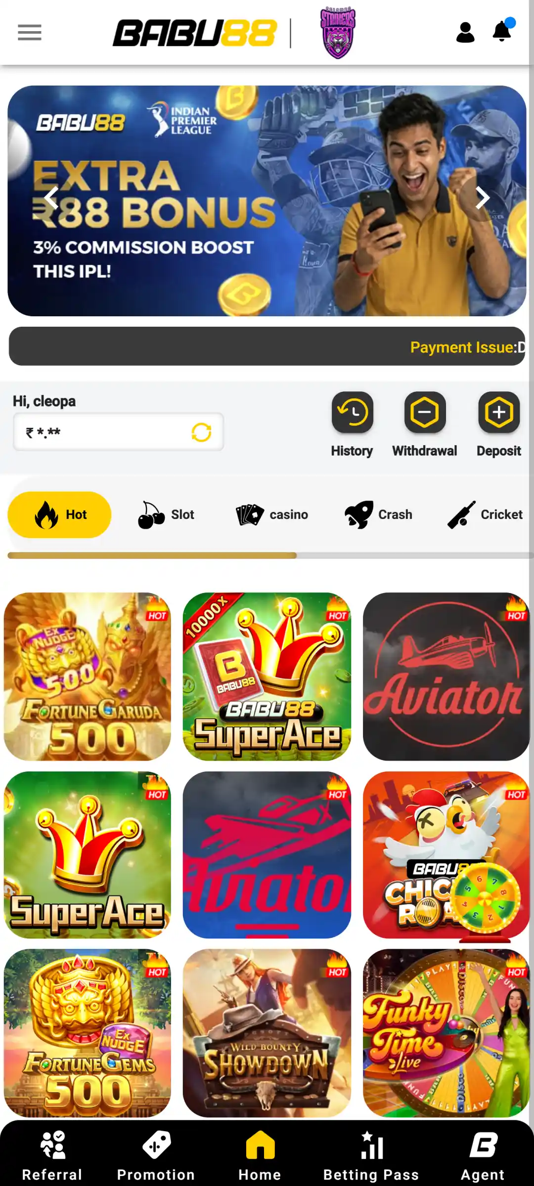 Access your Babu88 account by entering your login details in the app.
